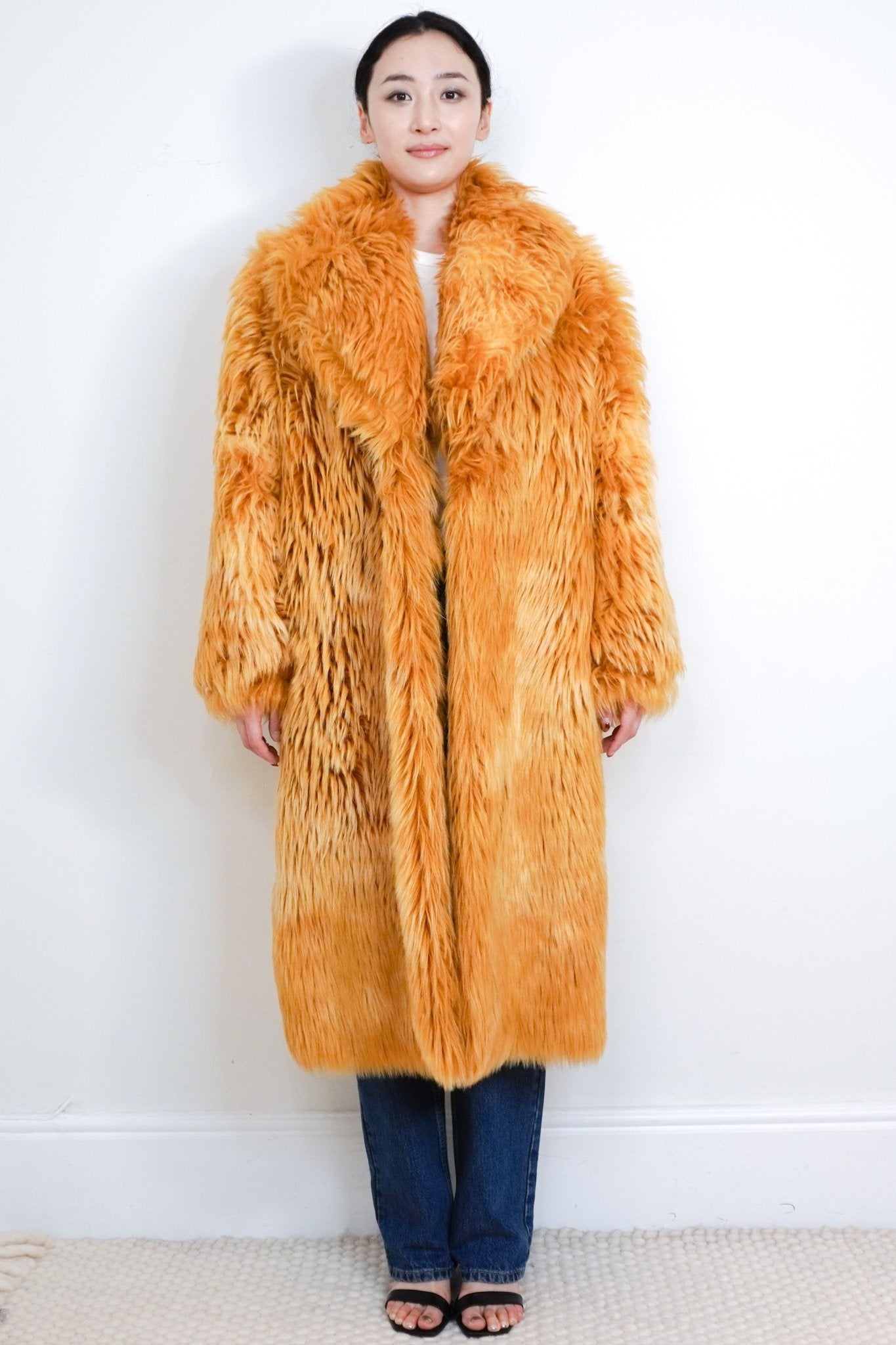 Gucci Orange Faux Fur Midi Coat RRP £3.5K | Authentic Preloved - Reloved Again