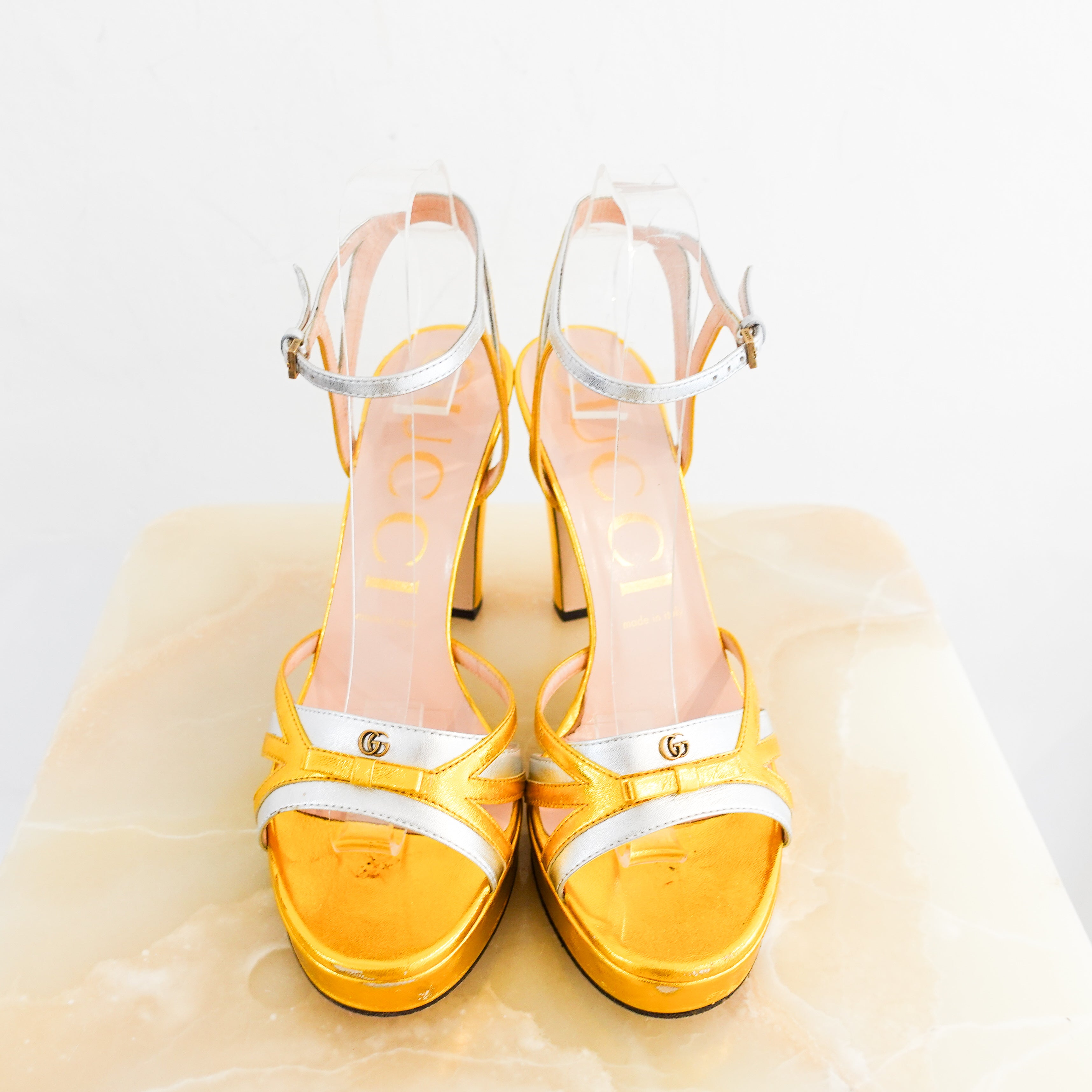 Gucci-Platform-Sandals-in-Gold-front-pictures-Chelsea-london