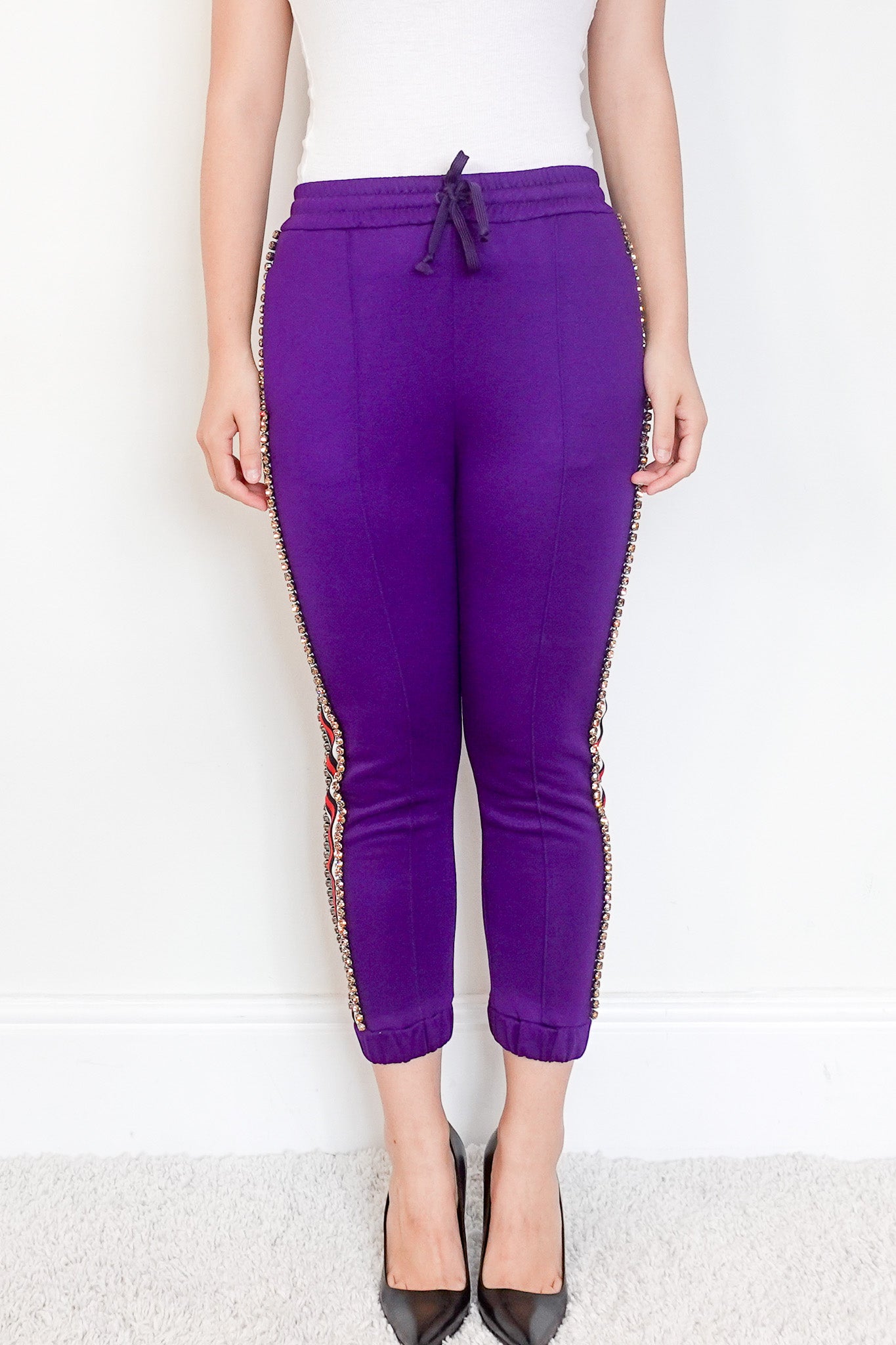Gucci-Purple-Embellished-Trackpants–firstphoto