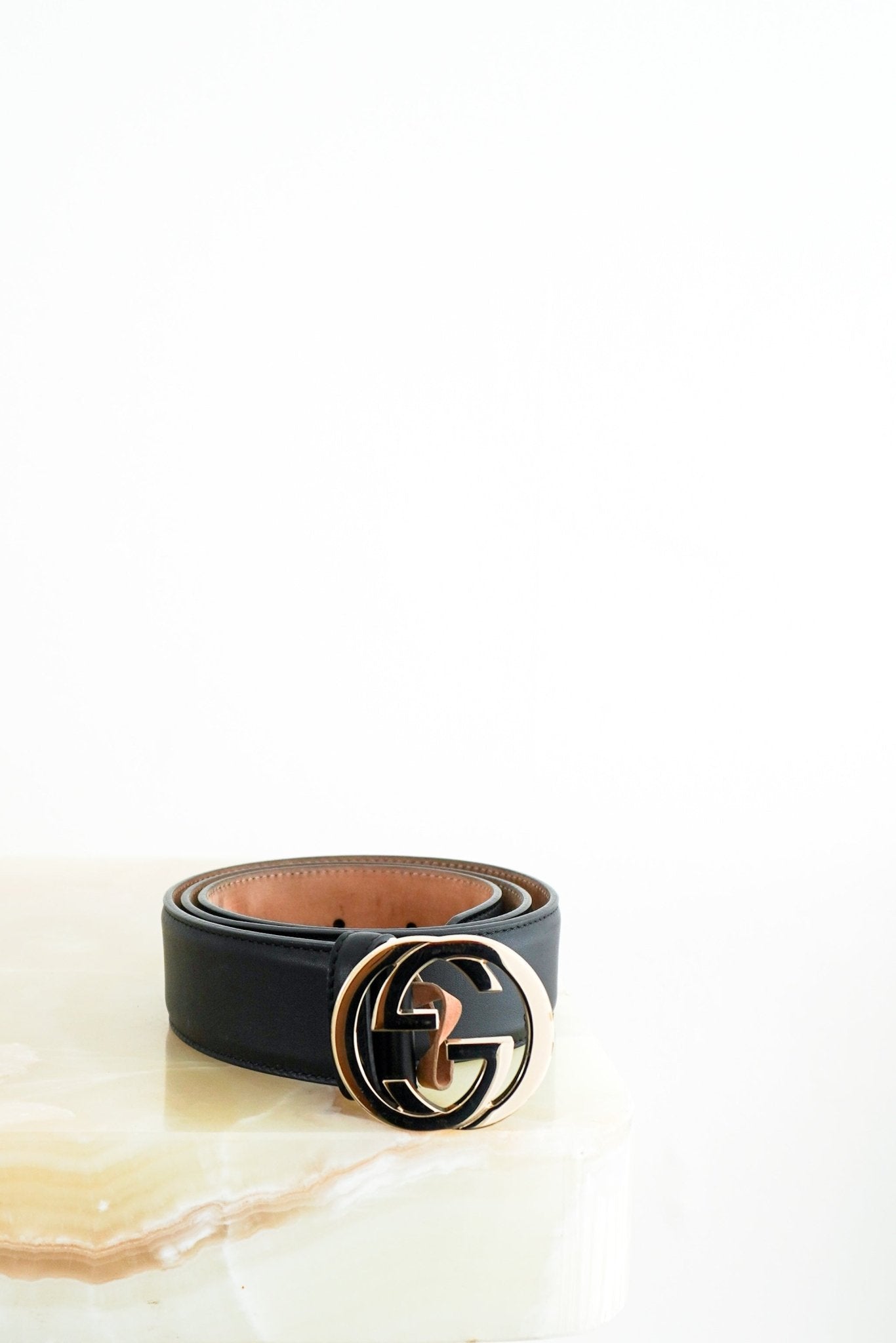 Gucci Small GG Monogram Black Belt RRP £445 | Authentic Preloved FINAL SALE - Reloved Again