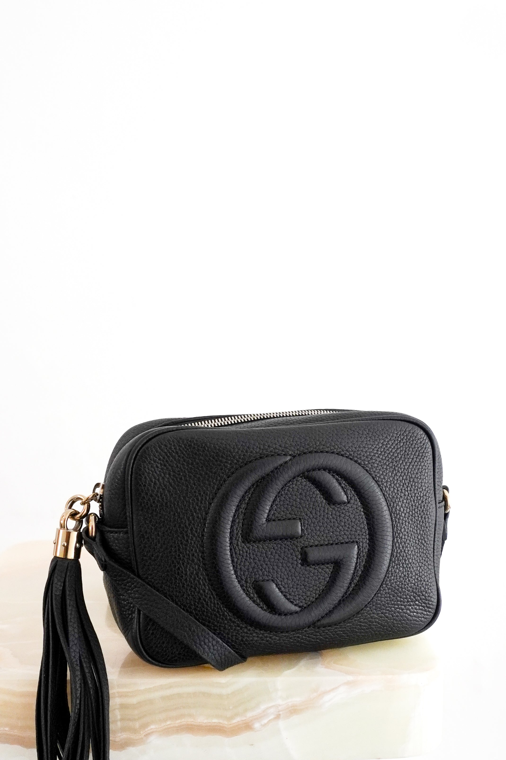 Gucci GG Soho Disco Crossbody Bag in Black front photo chelsea london