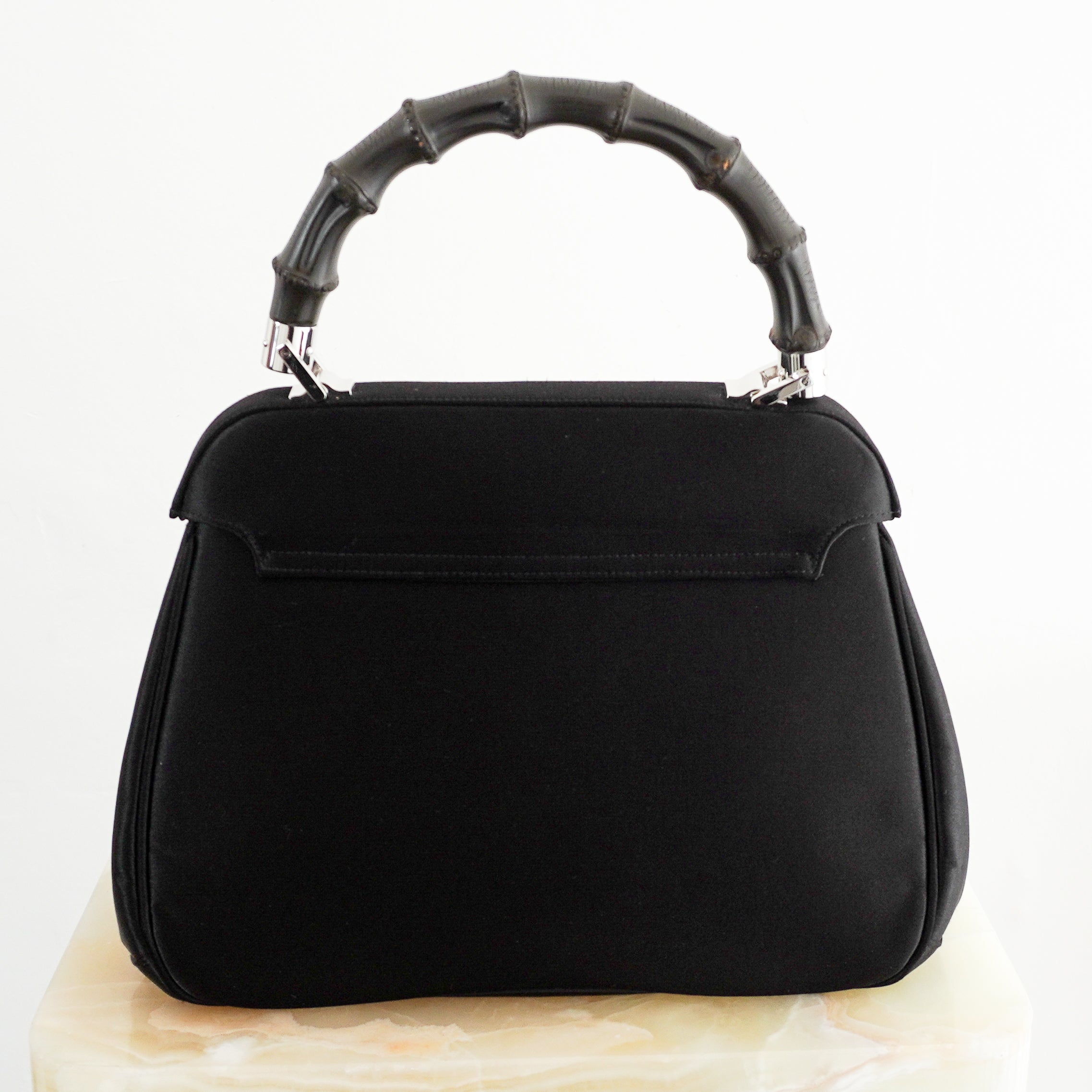 Gucci Medium Lady Lock Bamboo Top Handle Bag back photo chelsea london