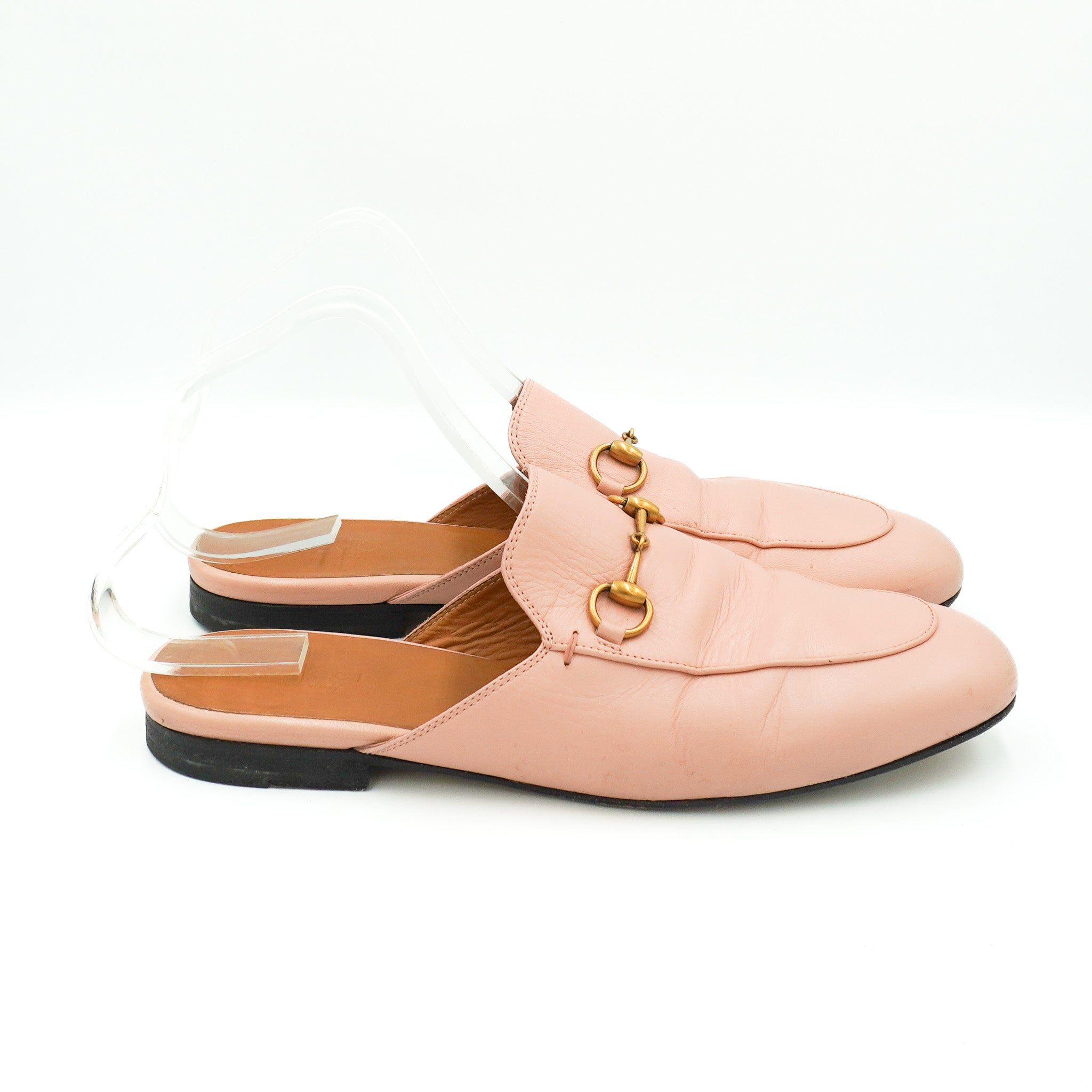 Gucci Princetown Mules in Pink Leather side photo