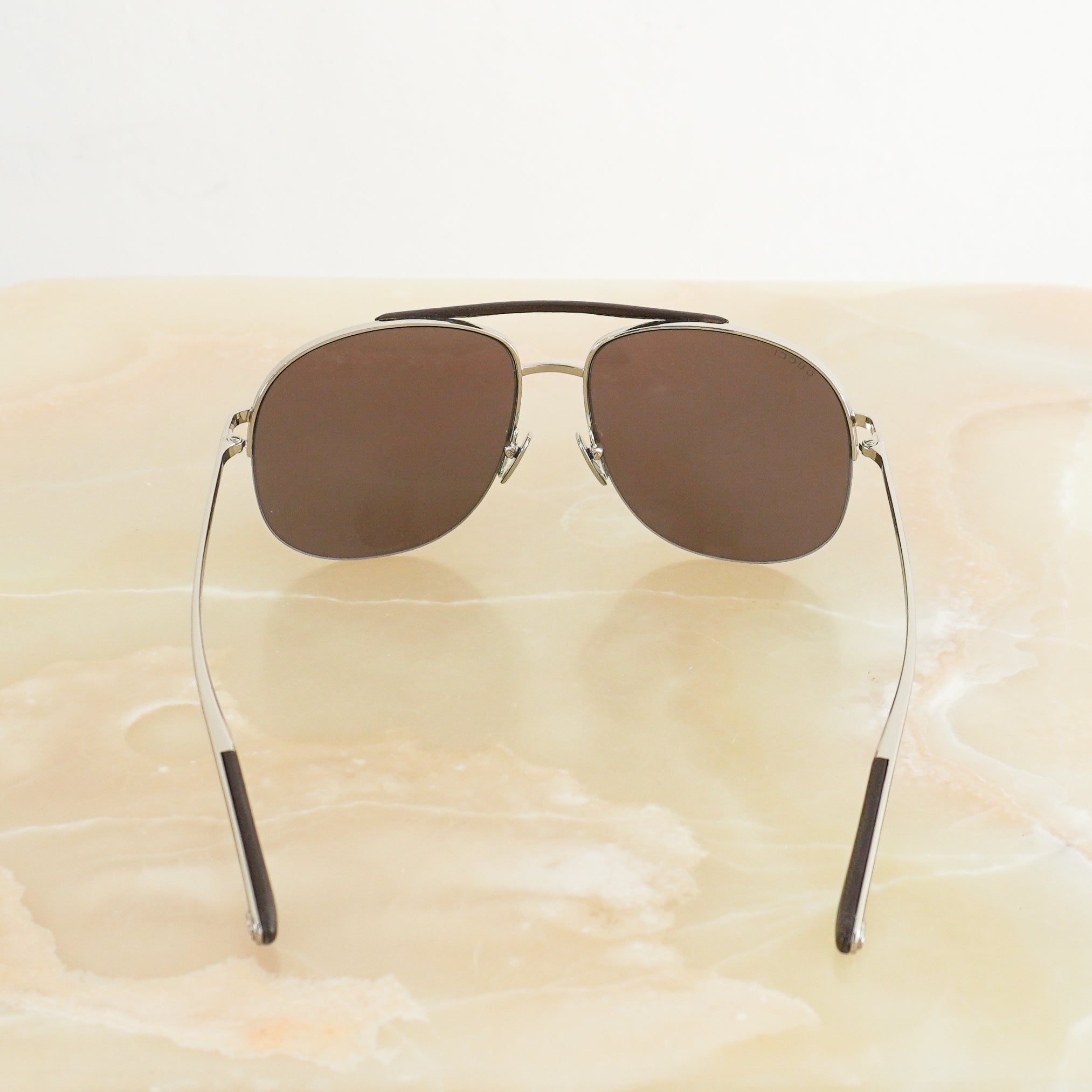 Gucci Silver Aviator Sunglasses - GG2165S back photo chelsea london