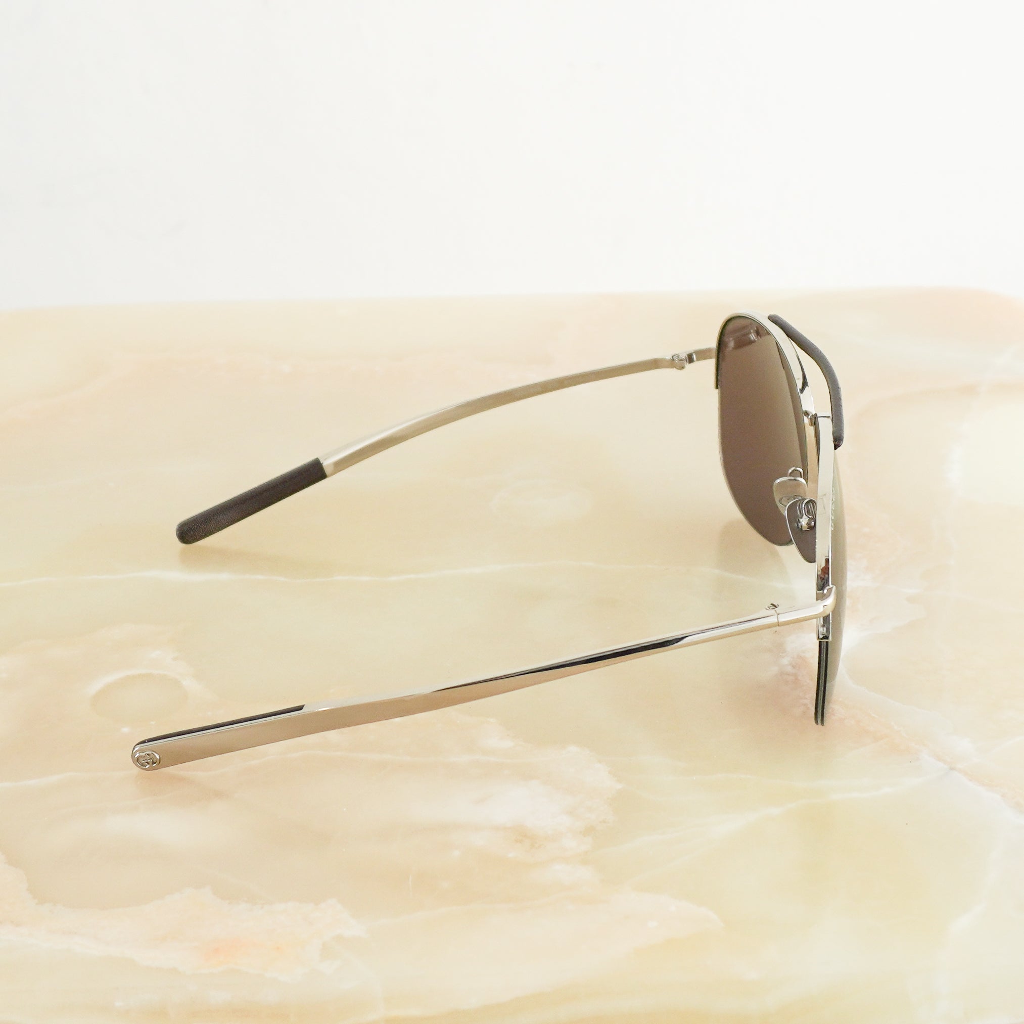 Gucci Silver Aviator Sunglasses - GG2165S side photo chelsea london
