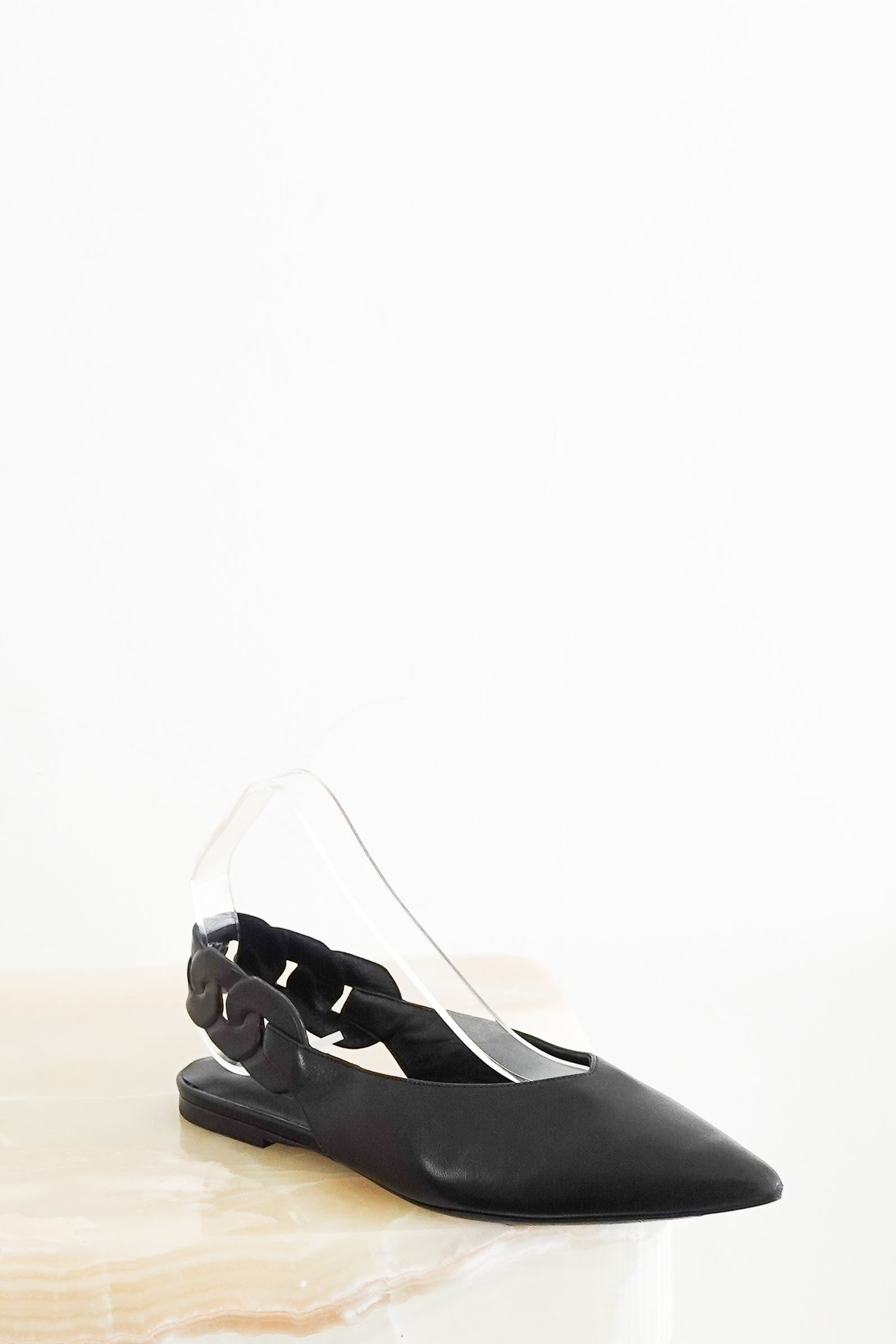 Hermès-Gabriela-Black-Slingback-Flats-with-a-Pointed-Toe-front-picture
