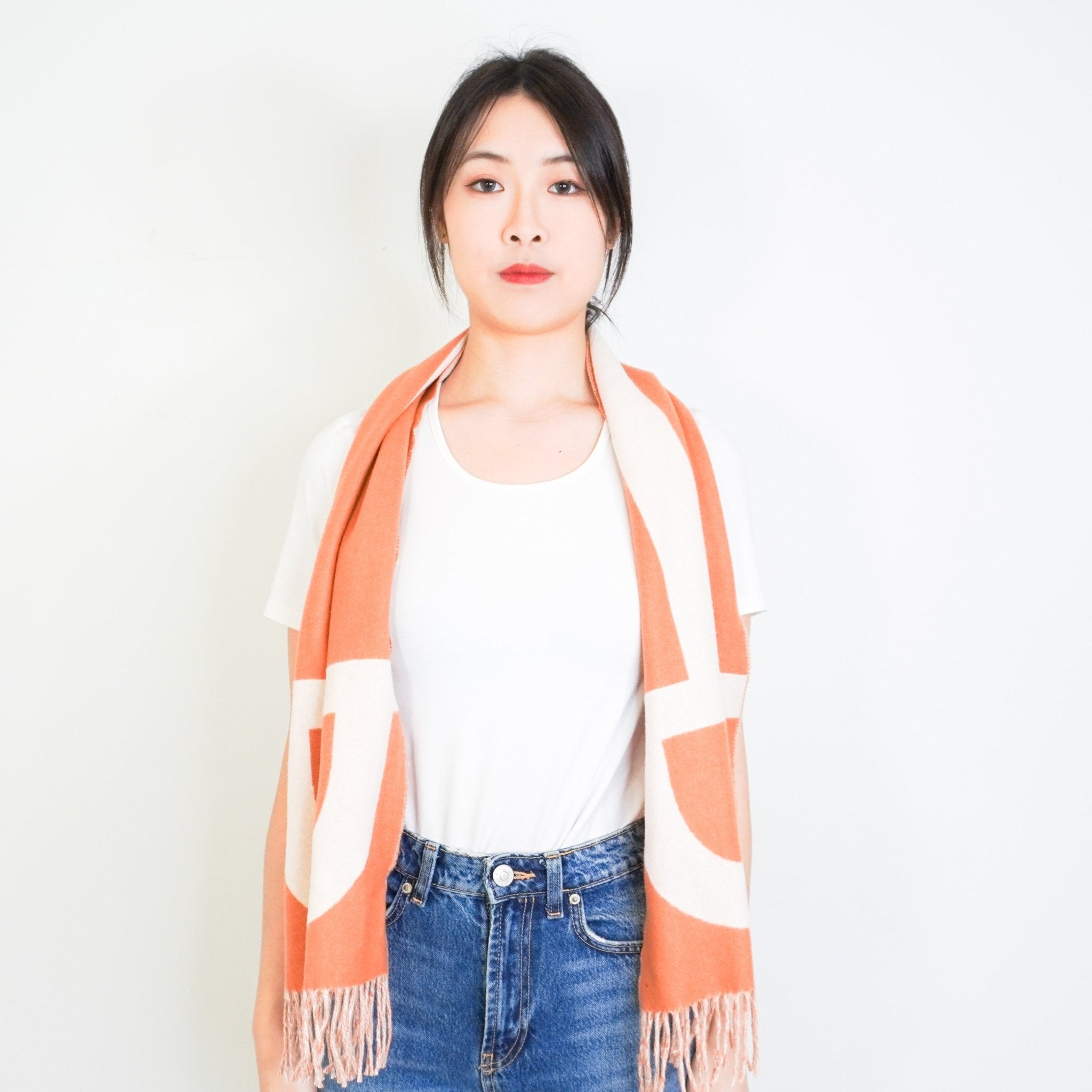 Hermés Orange Avalon Cashmere Scarf RRP £1000 | Authentic Preloved FINAL SALE - Reloved Again