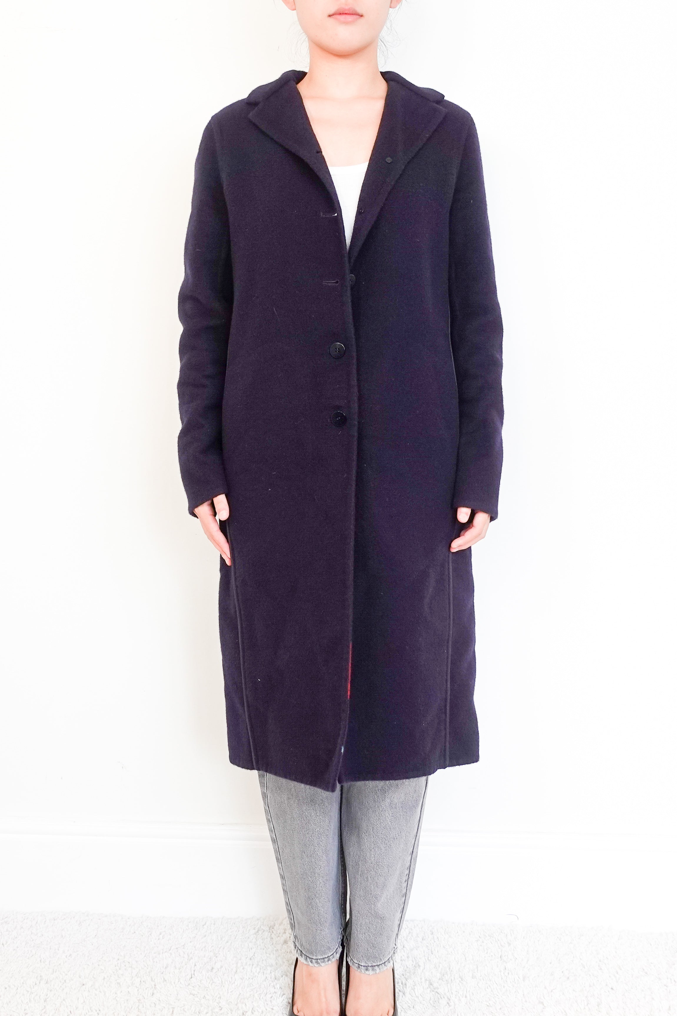 Hermès-Paris-Black-Cashmere-Trench-Coat-Front-picture