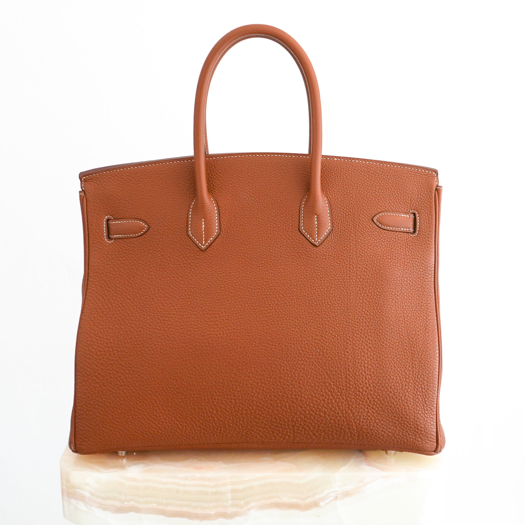 Hermès Birkin 35 Retourne in Gold Togo Leather with Palladium Hardware back photo chelsea london