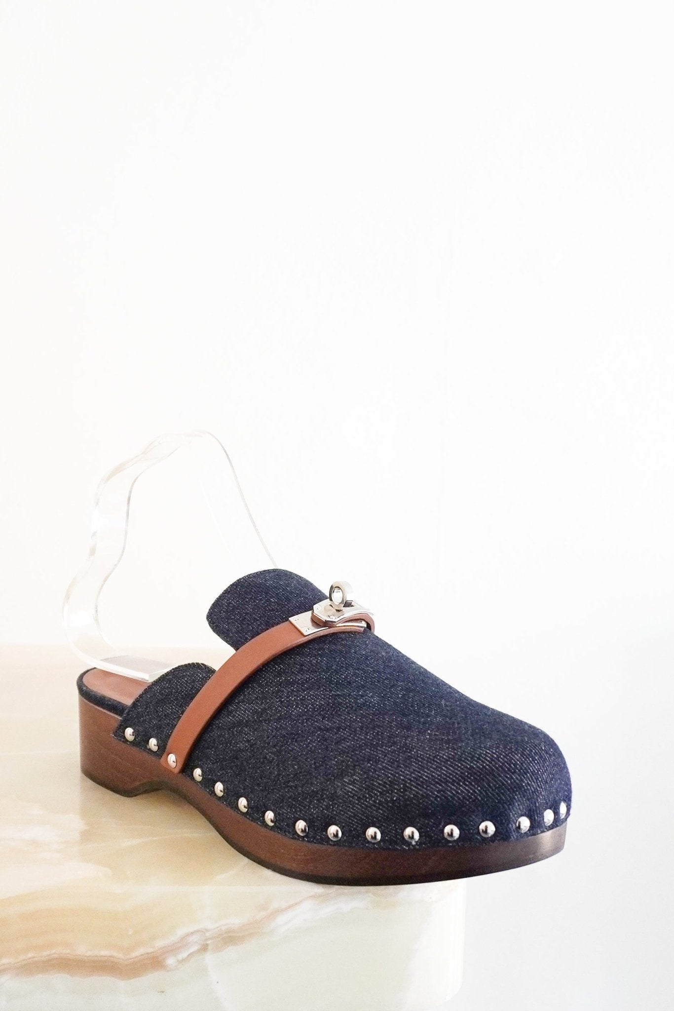 Hermès Carlotta Denim Mules (RRP £1200) | Authentic Preloved - Reloved Again