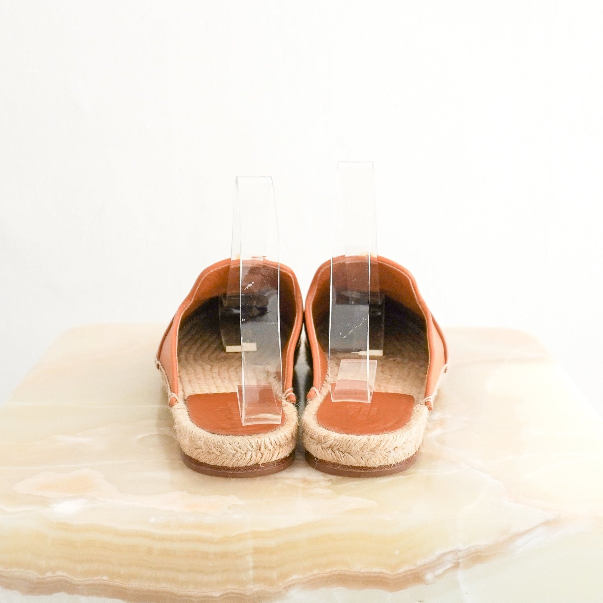 Hermès Feria Espadrille Mule in Naturel Leather (RRP £1130) | Authentic Preloved - Reloved Again