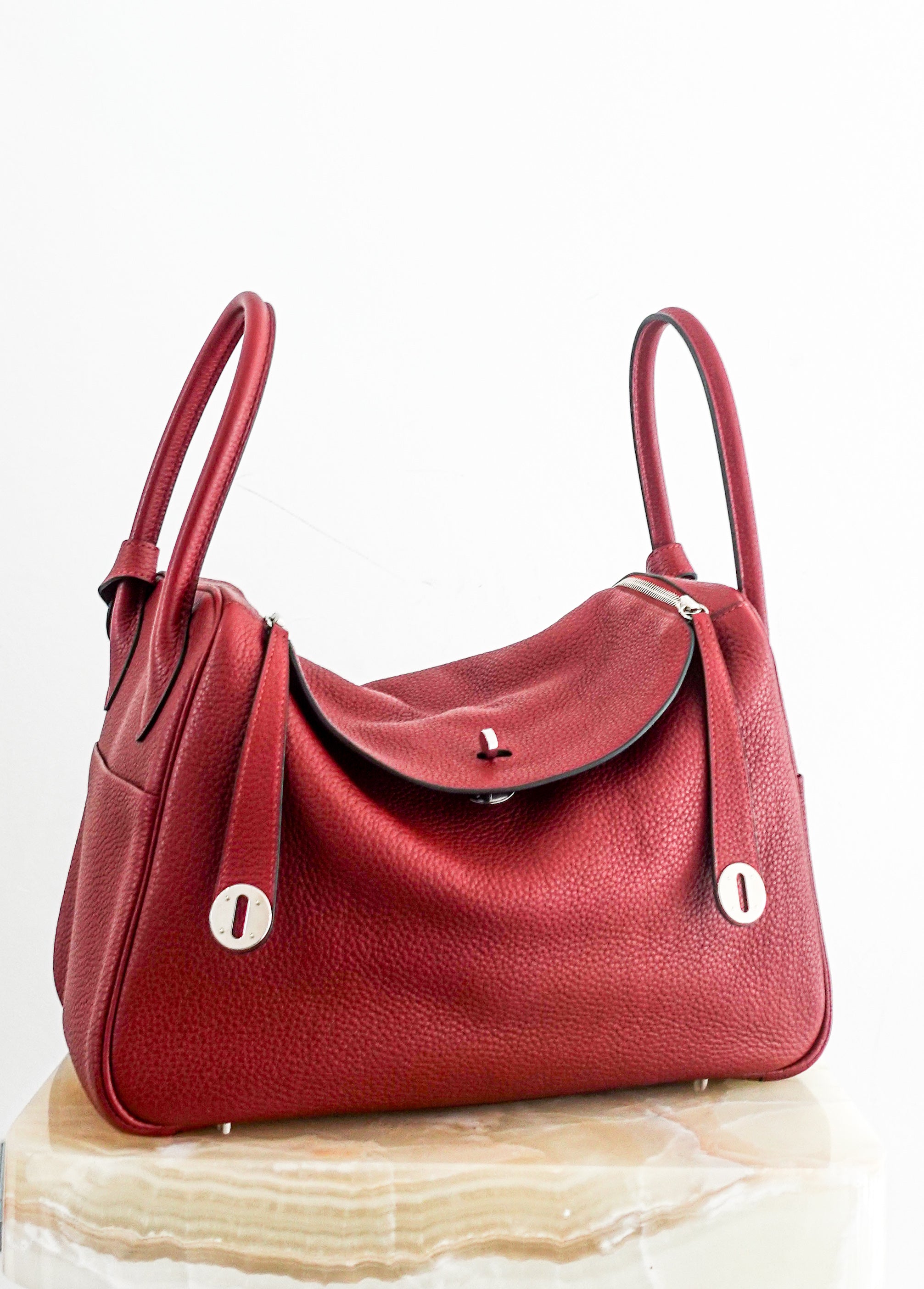 Hermès Lindy 35 – Bordeaux Leather Handbag | Authentic Preloved | RRP £7,500