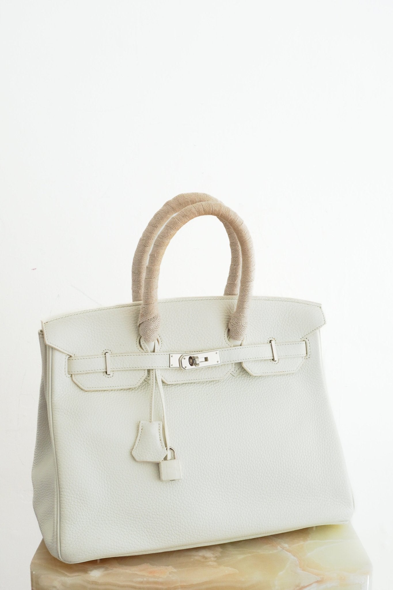 Hermès White Birkin 35 Togo Leather Palladium Hardware | Authentic Preloved - Reloved Again