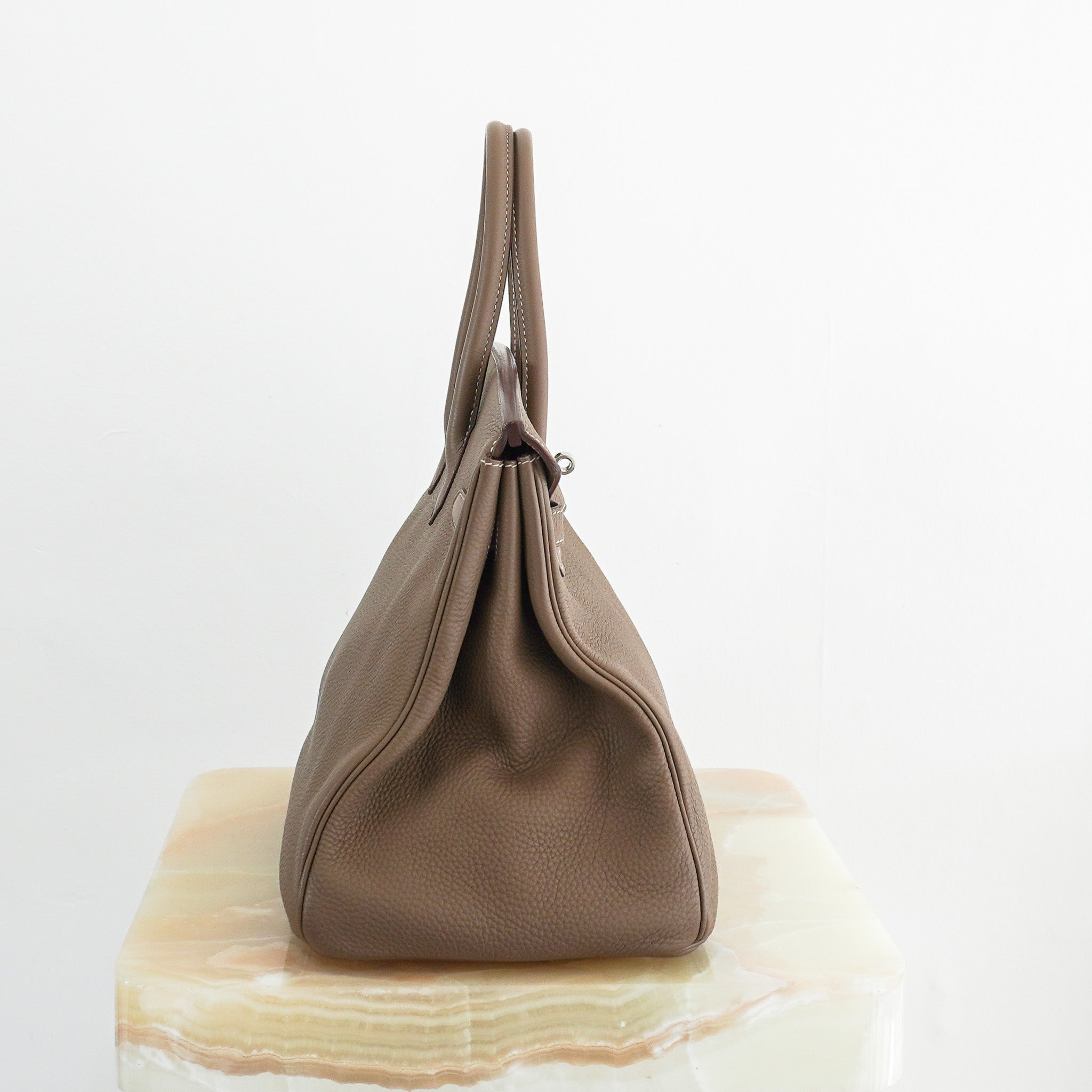 Hermes Birkin 35 Retourne Togo Etoupe with Palladium Hardware | Authentic Preloved - Reloved Again