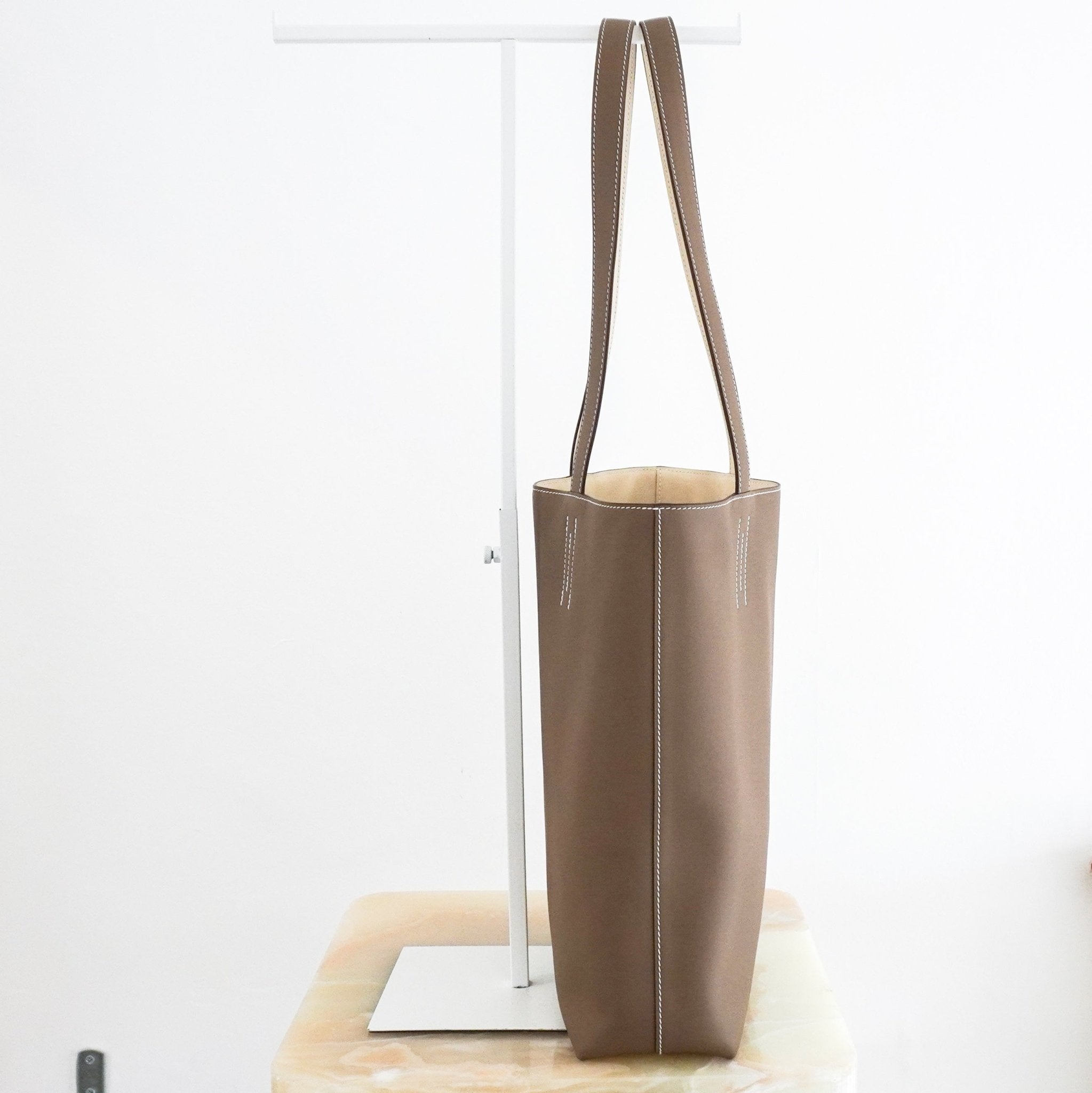 Hermes Double Sens 35 Bicolour Reversible Tote in Etoupe & Craie RRP £3850 | Authentic Preloved - Reloved Again