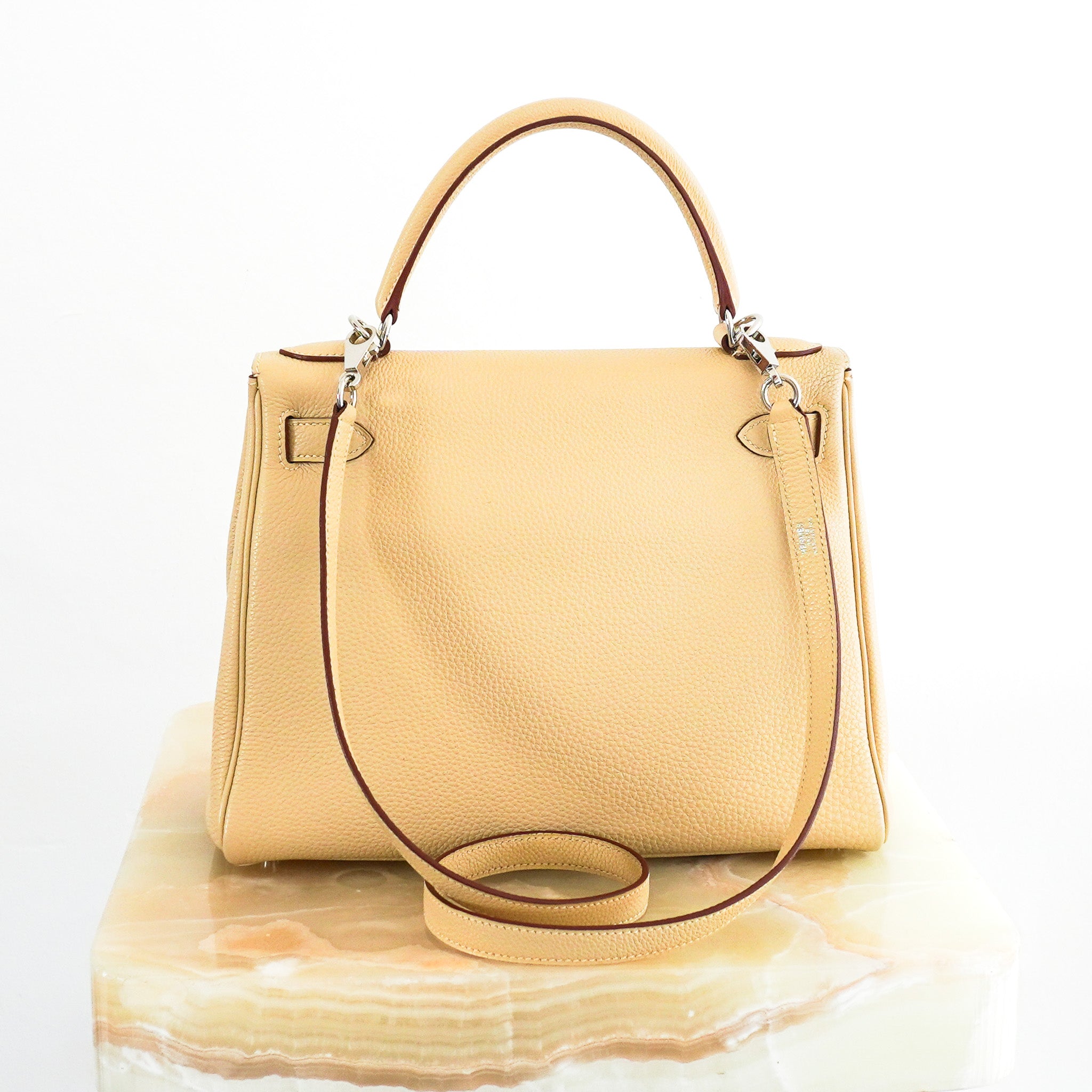 Hermès Kelly 28 Parchemin Togo Retourne Palladium Hardware | Authentic Preloved - Reloved Again