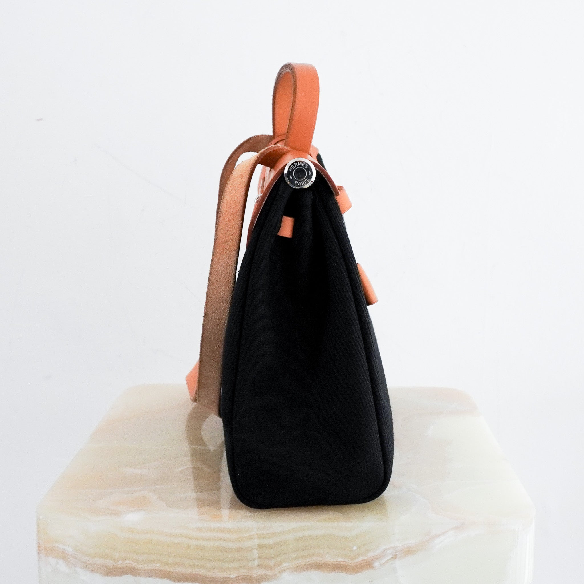 Hermès Noir 30 Canvas 2 Way Herbag RRP £2300 | Authentic Preloved - Reloved Again