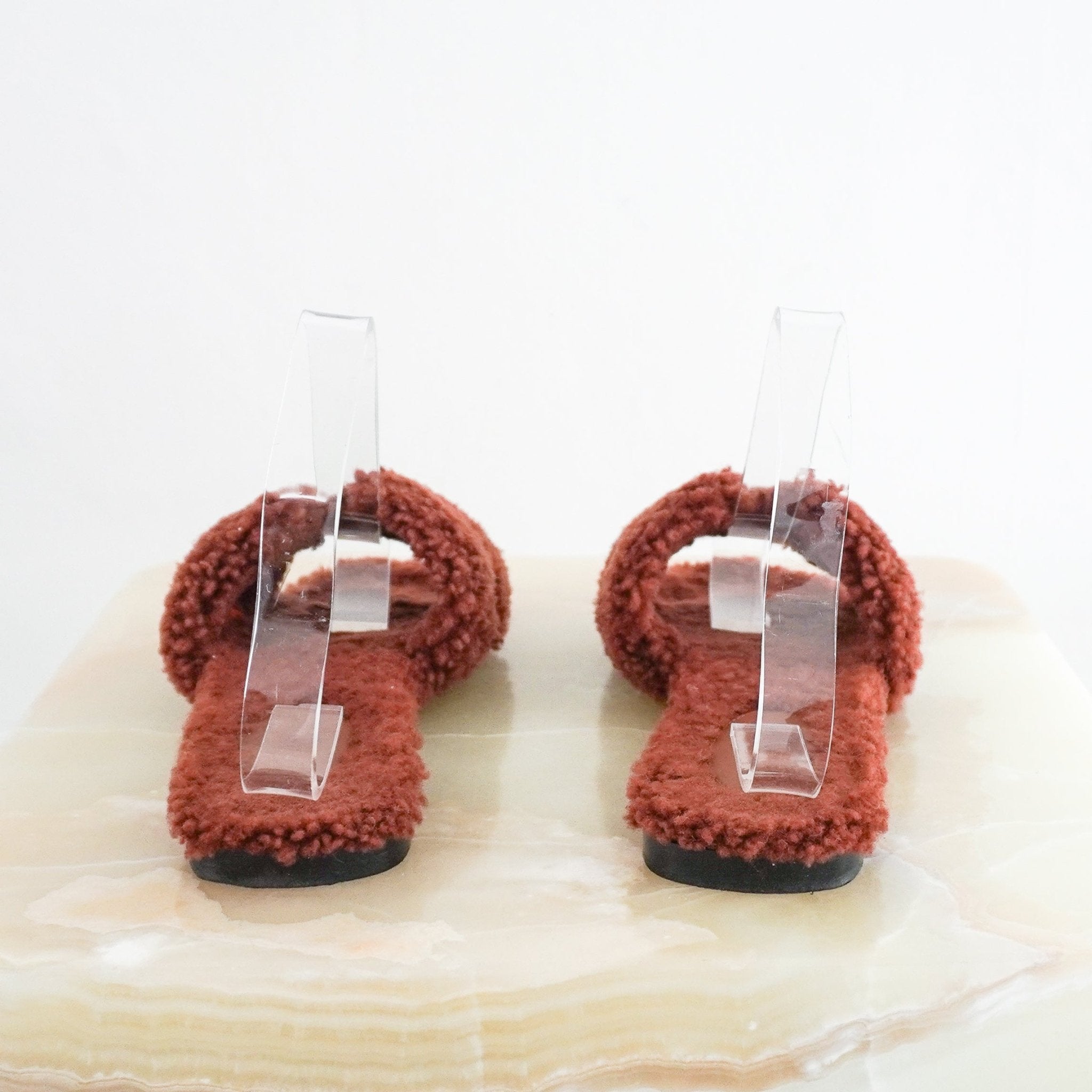 Hermes Oran Brown Shearling Sandals (RRP £1000) | Authentic Preloved - Reloved Again