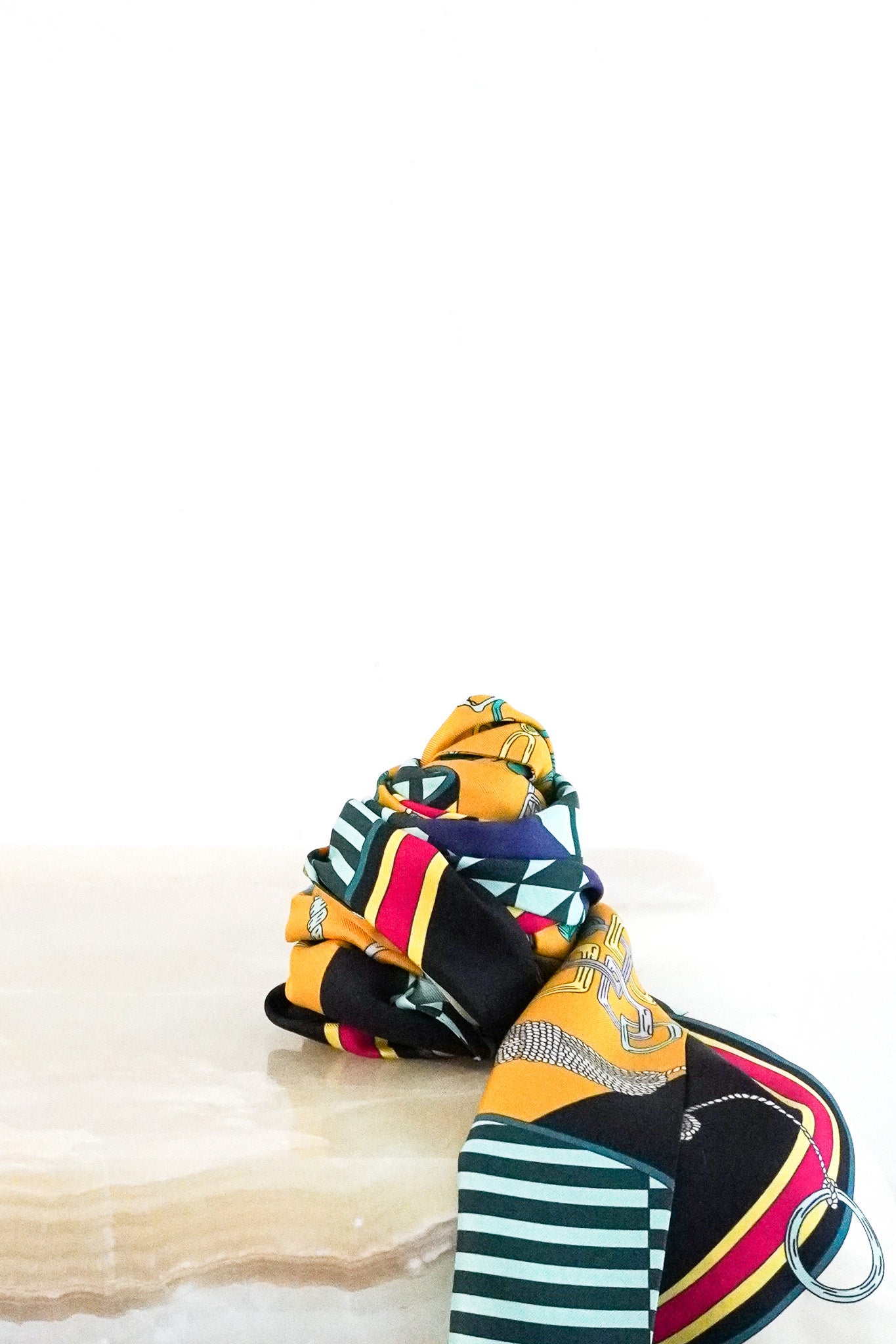 Hermés Silk Multicolour Long Rectangular Printed Scarf RRP £490 | Authentic Preloved - Reloved Again