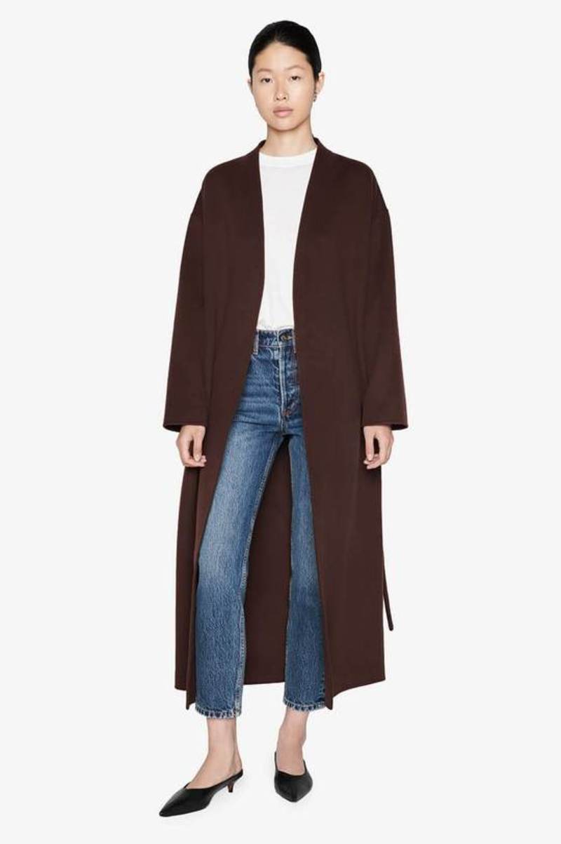 Anine Bing Brown Hunter Wool Coat RRP £860 | Authentic Preloved