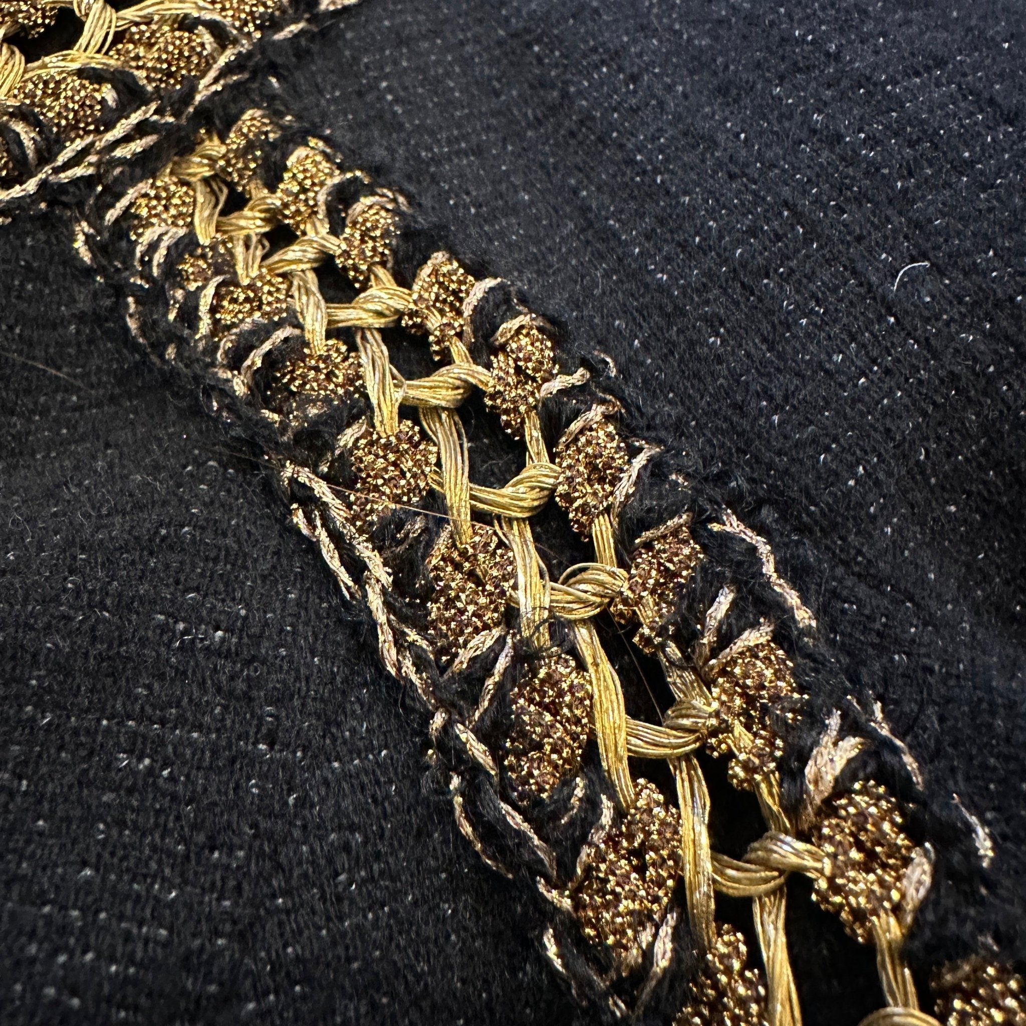 Chanel Black & Gold Appliqué Cambon Wool Dress RRP £5.5K | Authentic Preloved - Reloved Again