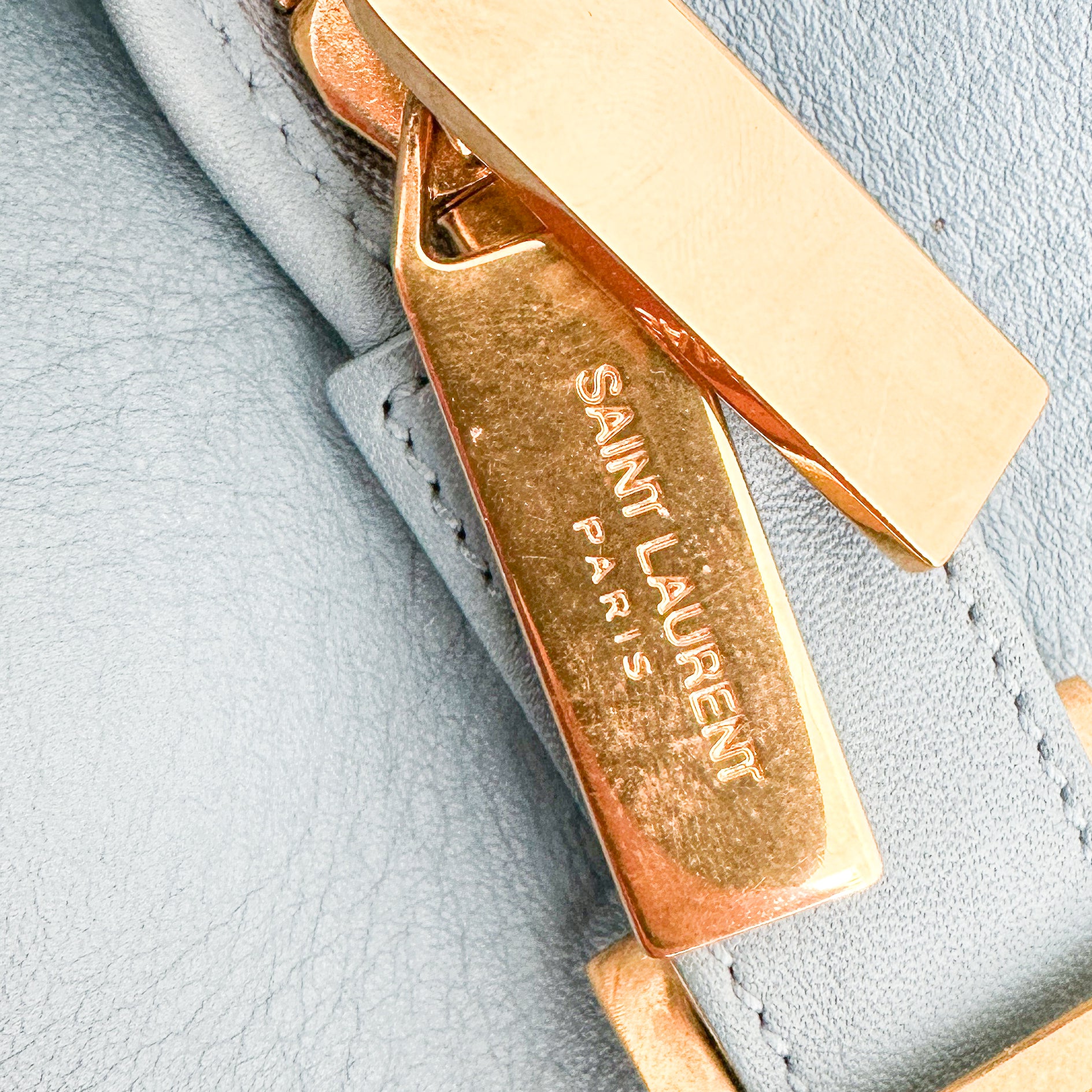 Saint Laurent Y Ligne Cabas Bag in Light Blue RRP £1800 | Authentic Preloved - Reloved Again