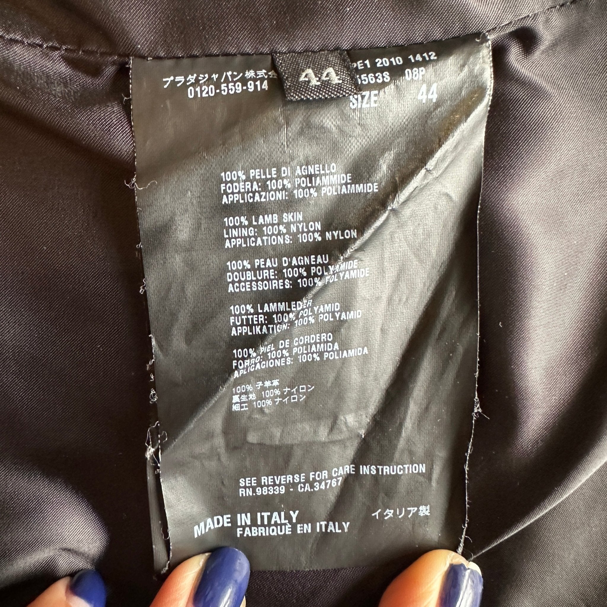 Prada Black Leather Jacket RRP £3000 | Authentic Preloved