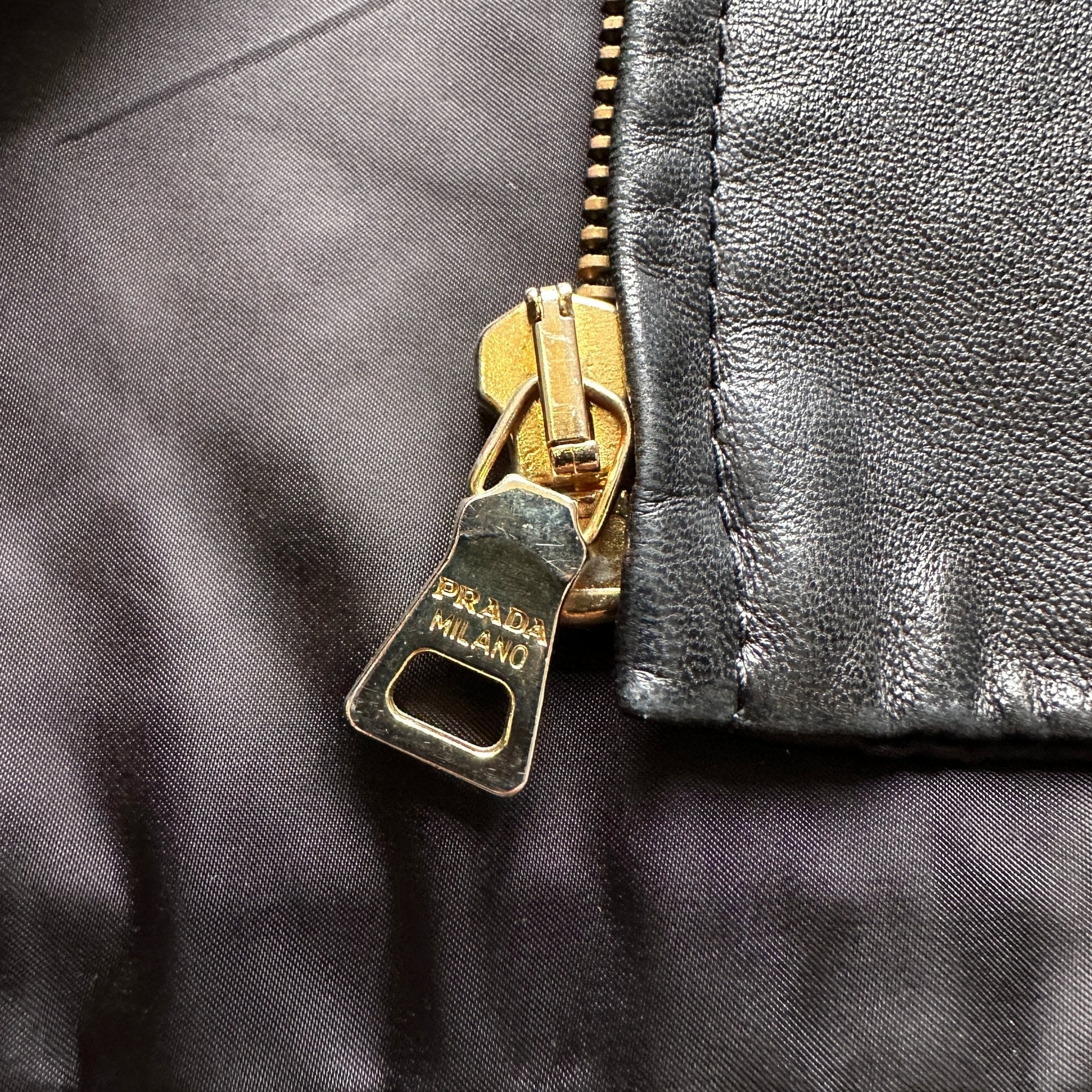 Prada Black Leather Jacket RRP £3000 | Authentic Preloved