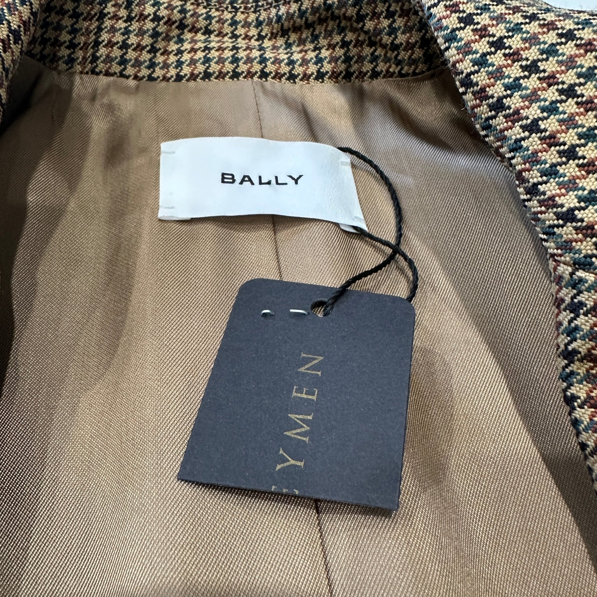 NEW Bally Brown Houndstooth Wool Blazer RRP £1500 | Authentic Preloved