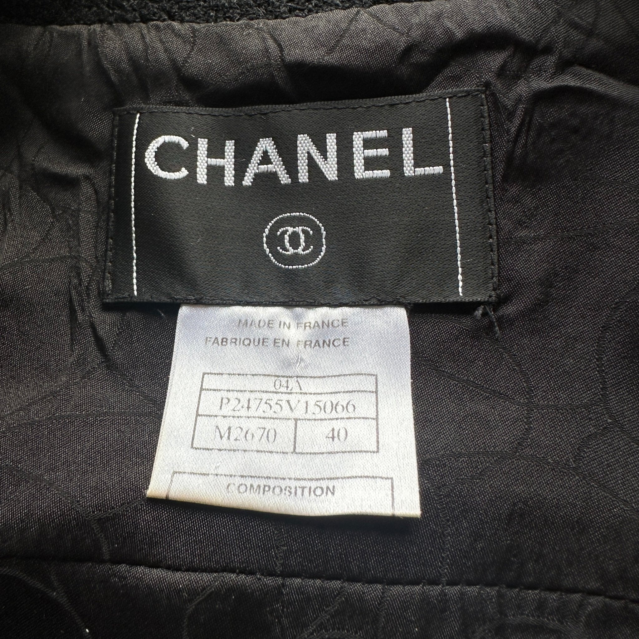 Chanel Black Tweed Jacket with Scarf RRP £7740 | Authentic Preloved - Reloved Again