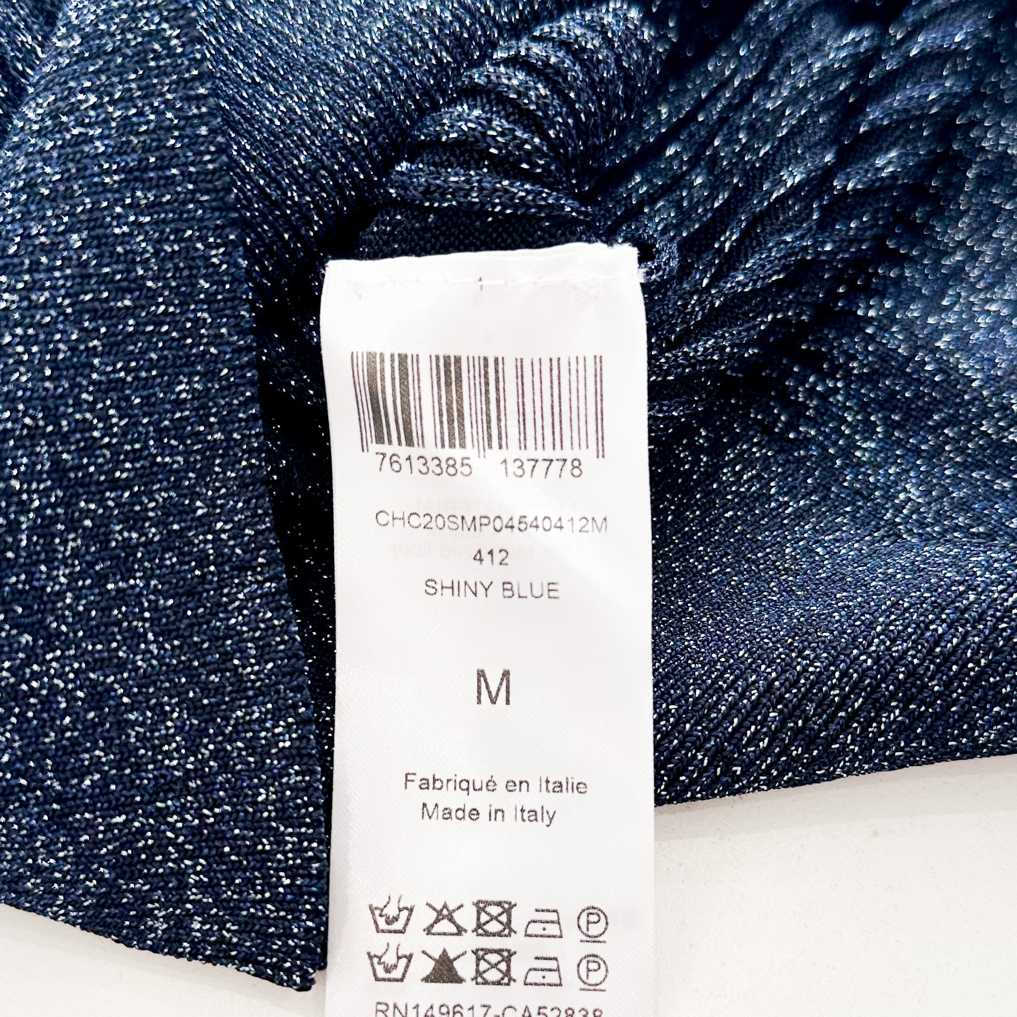 Chloe Mainline Lamé blue V Neck Sweater RRP £700 | Authentic Preloved - Reloved Again