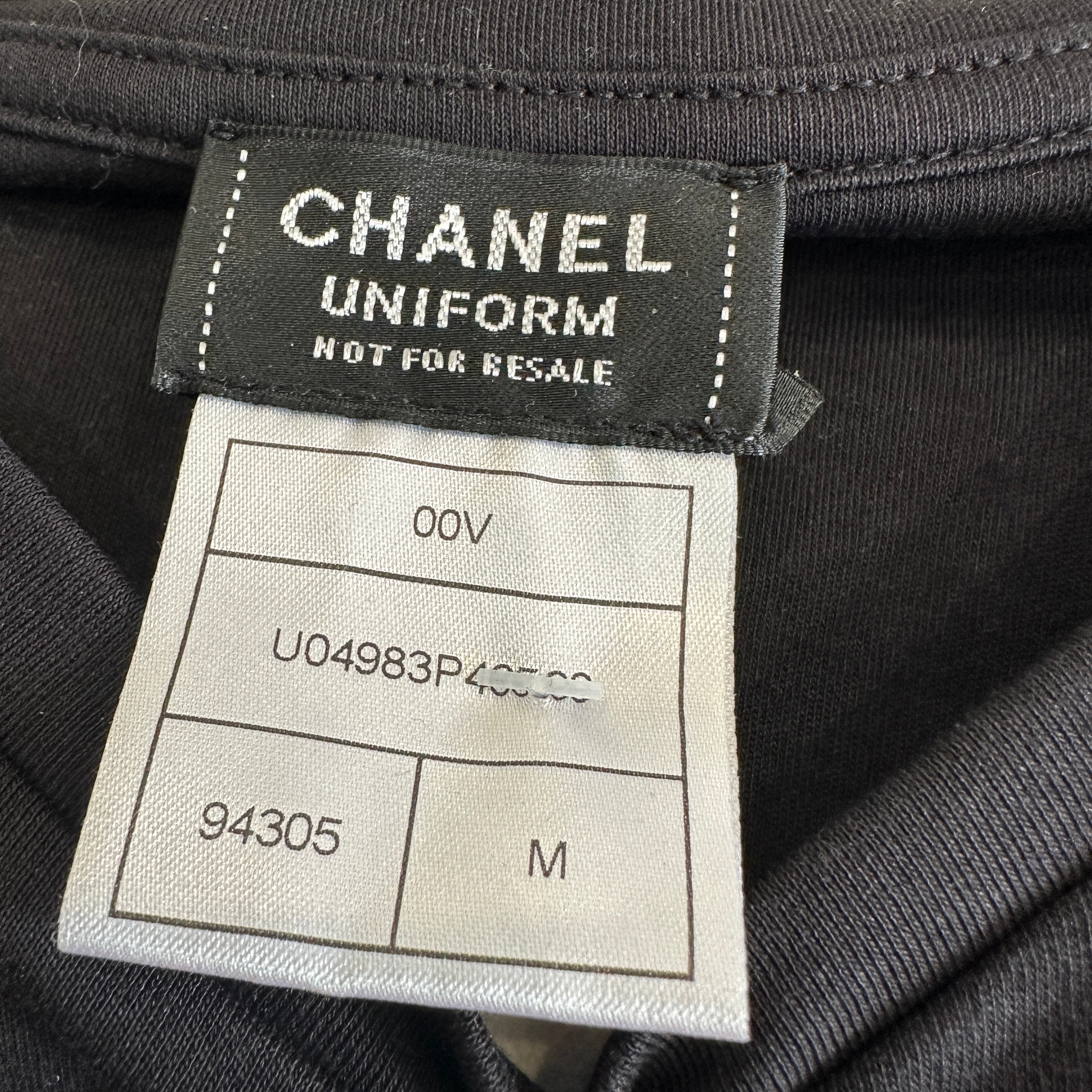 Chanel Black CC Logo Uniform T-Shirt | Authentic Preloved