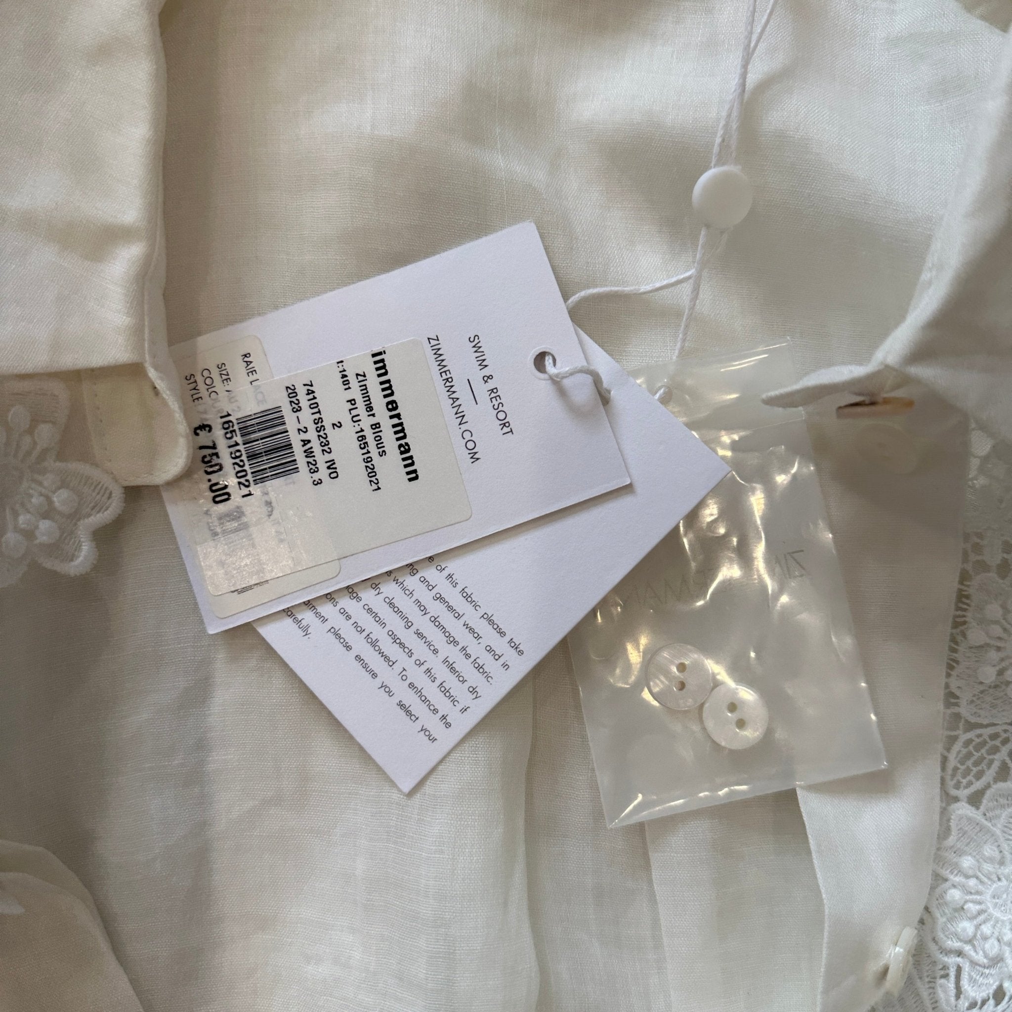 Zimmermann White Lace Shirt RRP £700 | Authentic Preloved - Reloved Again