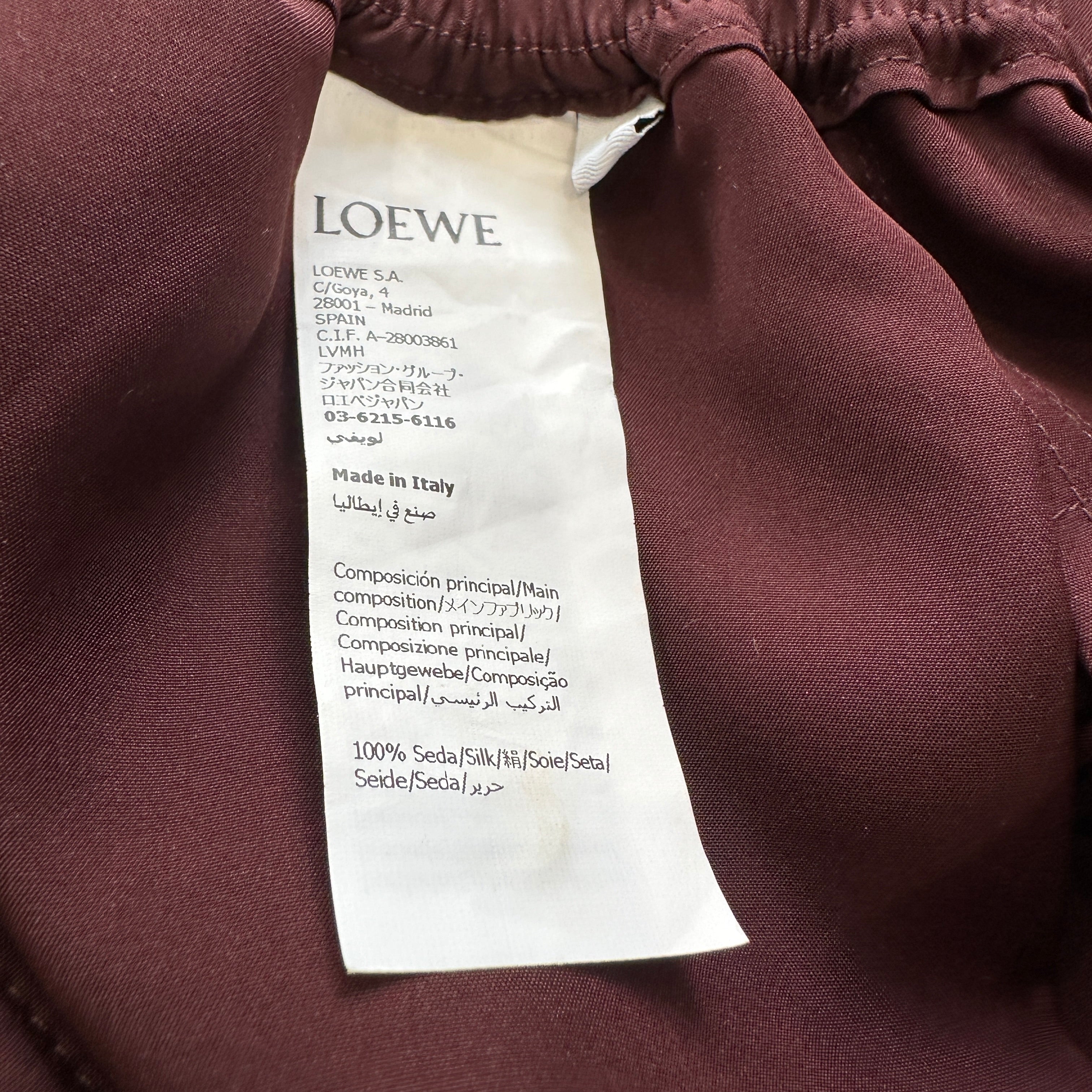 Loewe Burgundy Silk Trousers RRP £1700 | Authentic Preloved