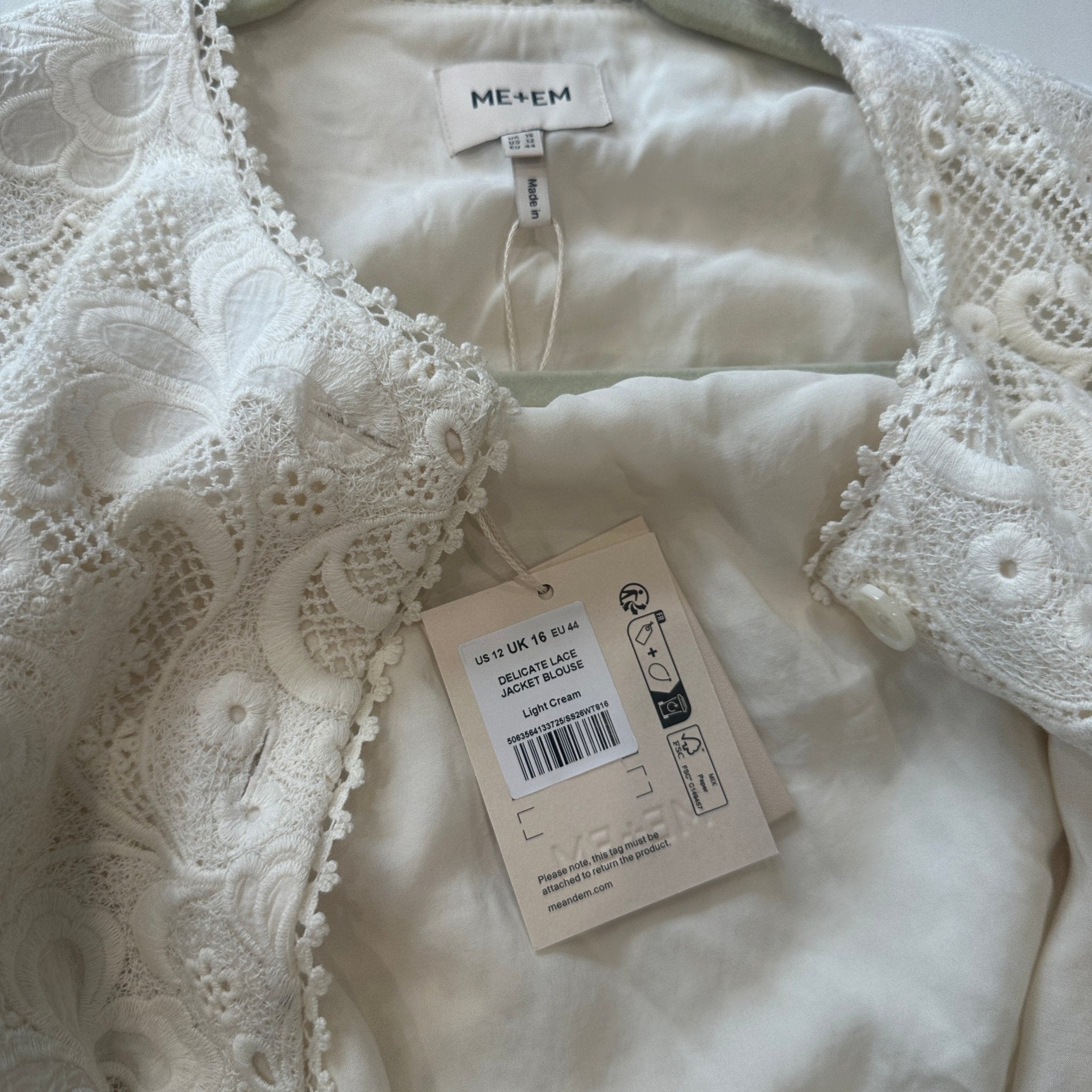 ME + EM White Lace Jacket RRP £245 | Authentic Preloved - Reloved Again