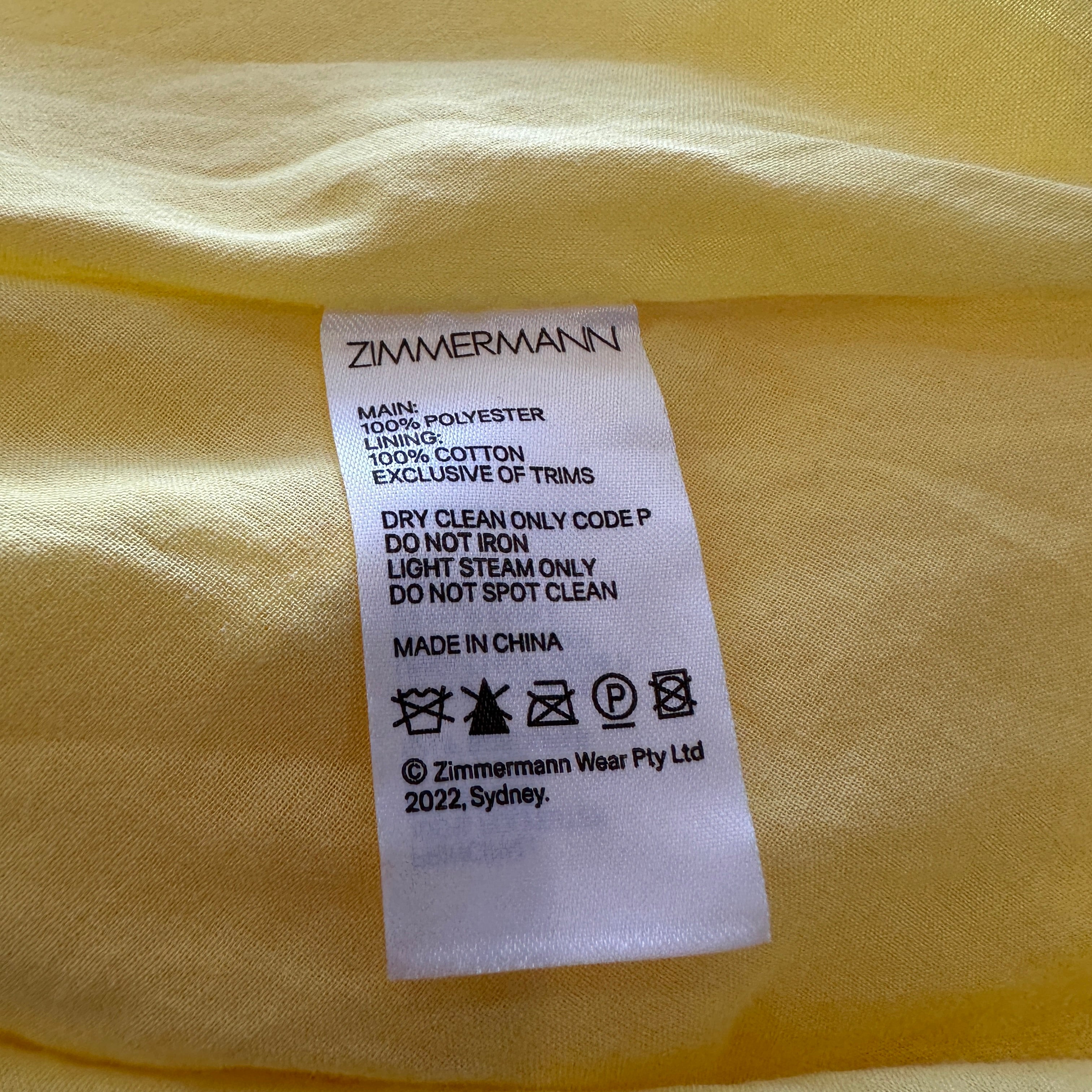 Zimmerman Yellow Mini Dress RRP £900 | Authentic Preloved