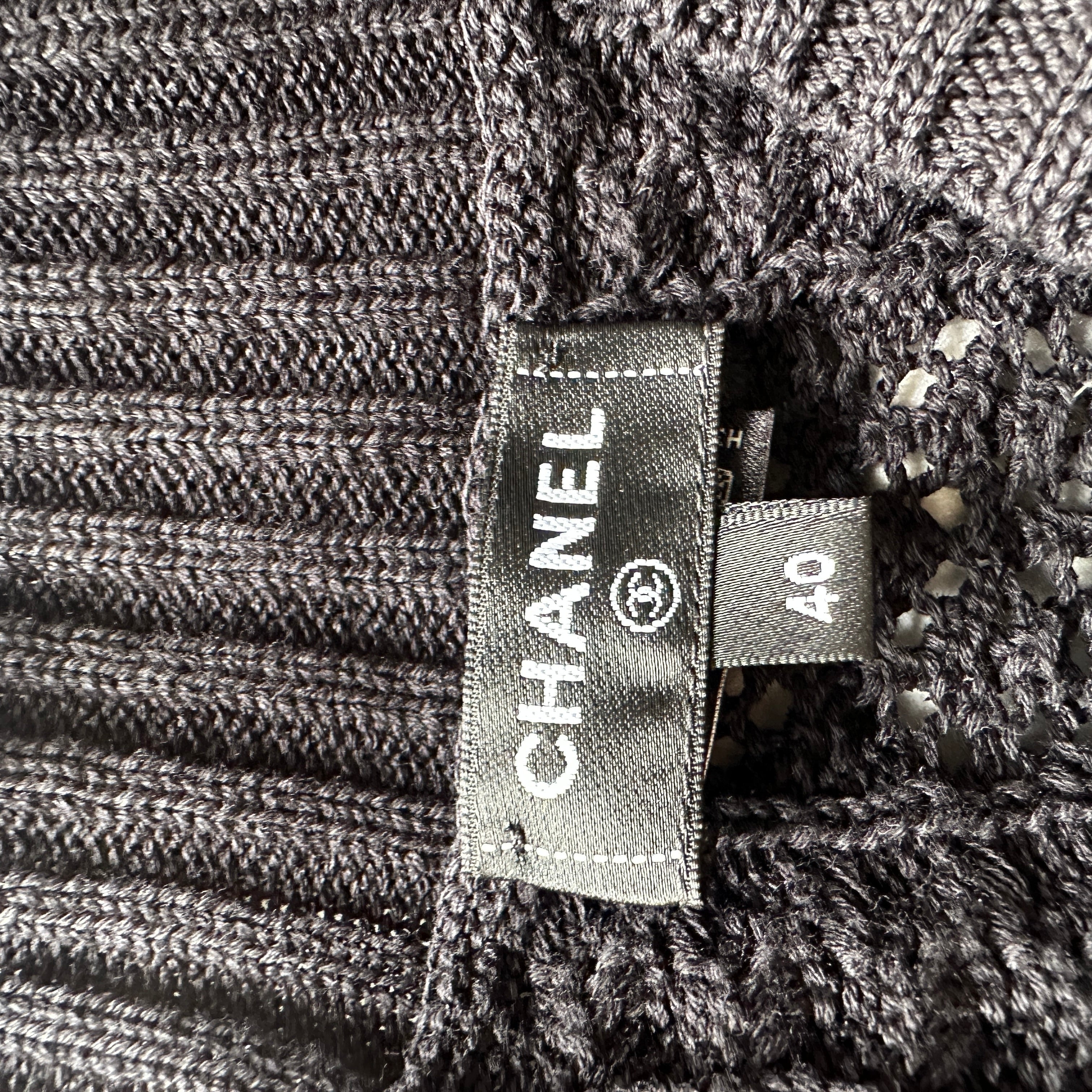 Chanel Karl Lagerfeld Era Black Knitted Off The Shoulder Top RRP £1000 | Authentic Preloved
