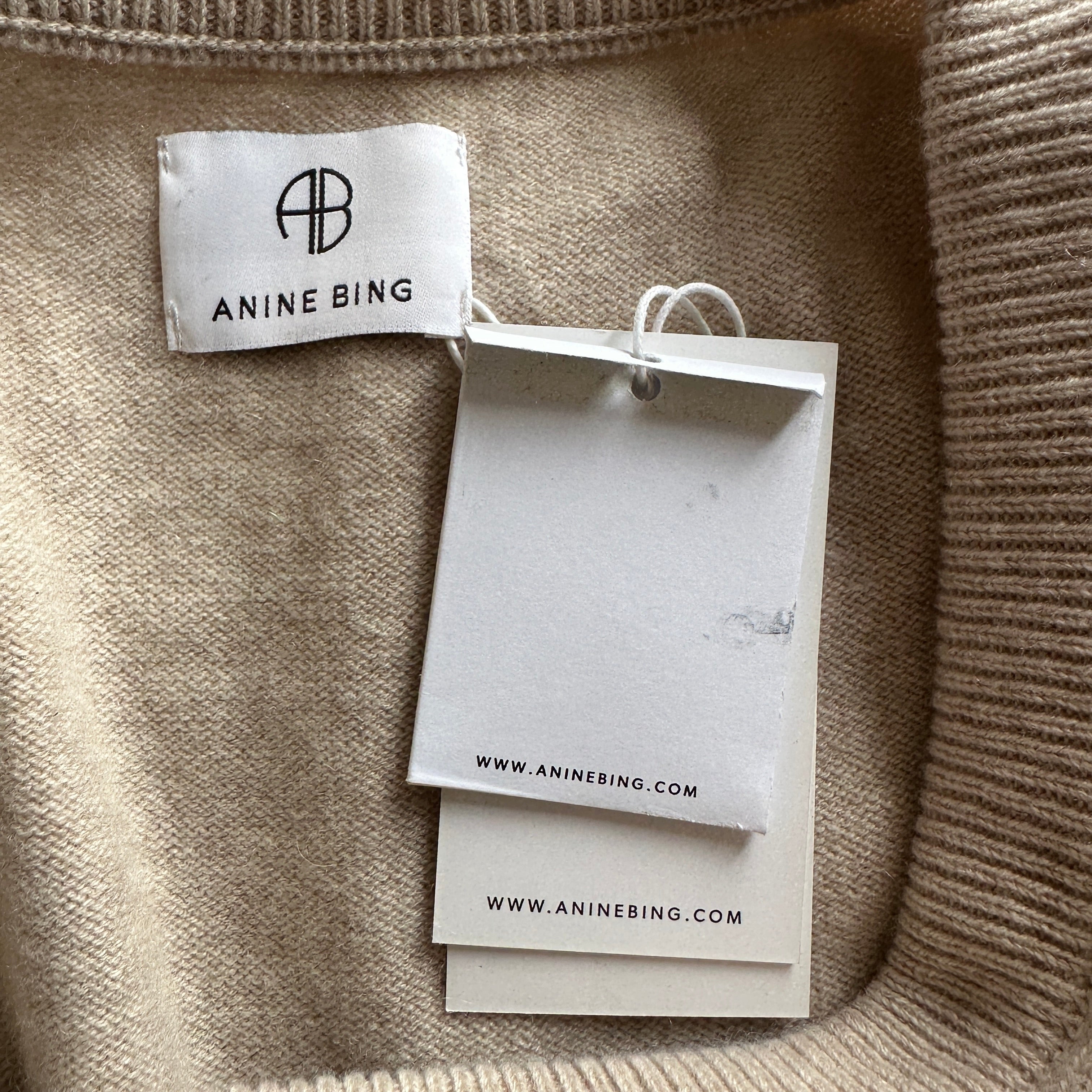 NEW Anine Bing Tan Cashmere Top RRP £200 | Authentic Preloved