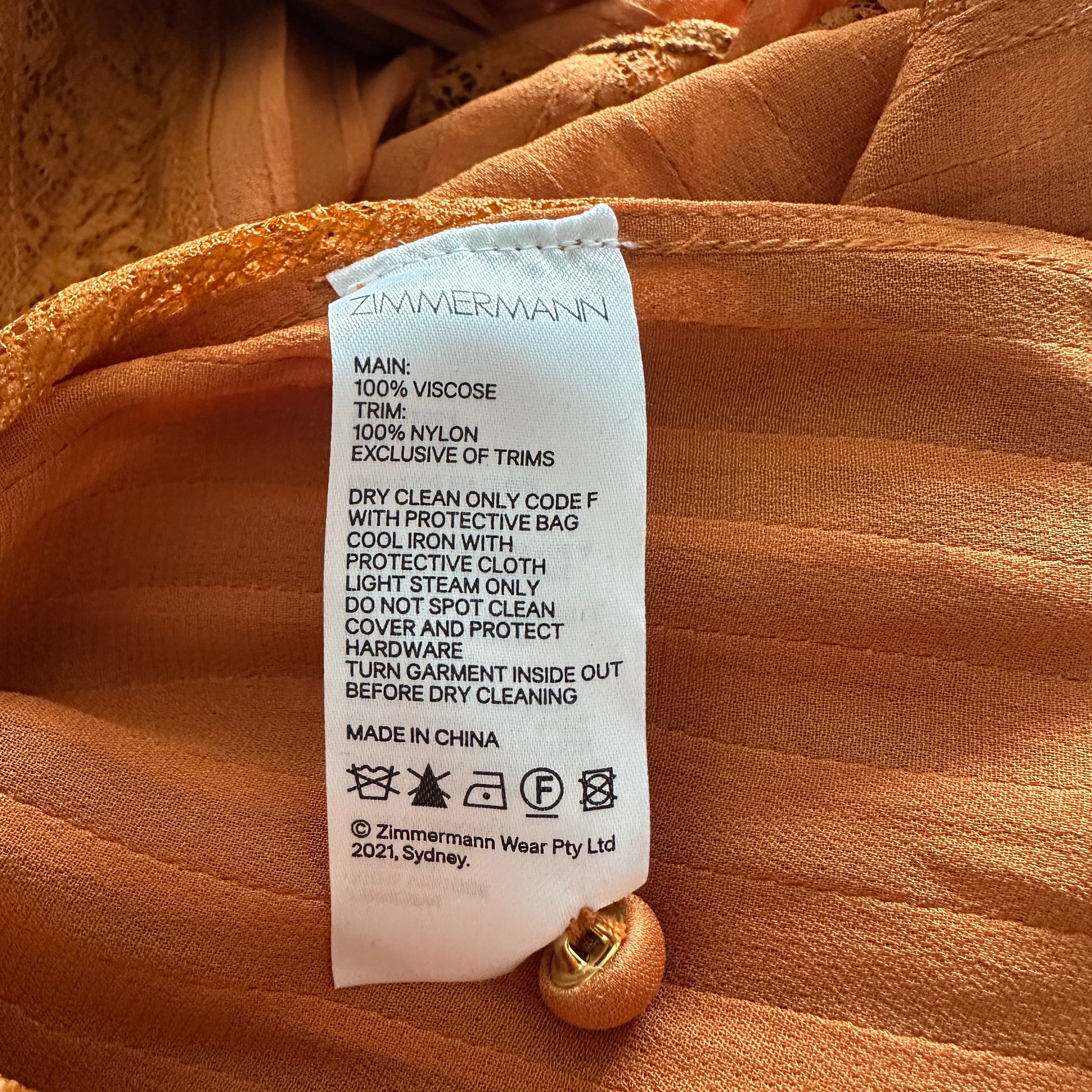 Zimmerman Orange Chiffon Maxi Dress RRP £1750 | Authentic & Preloved