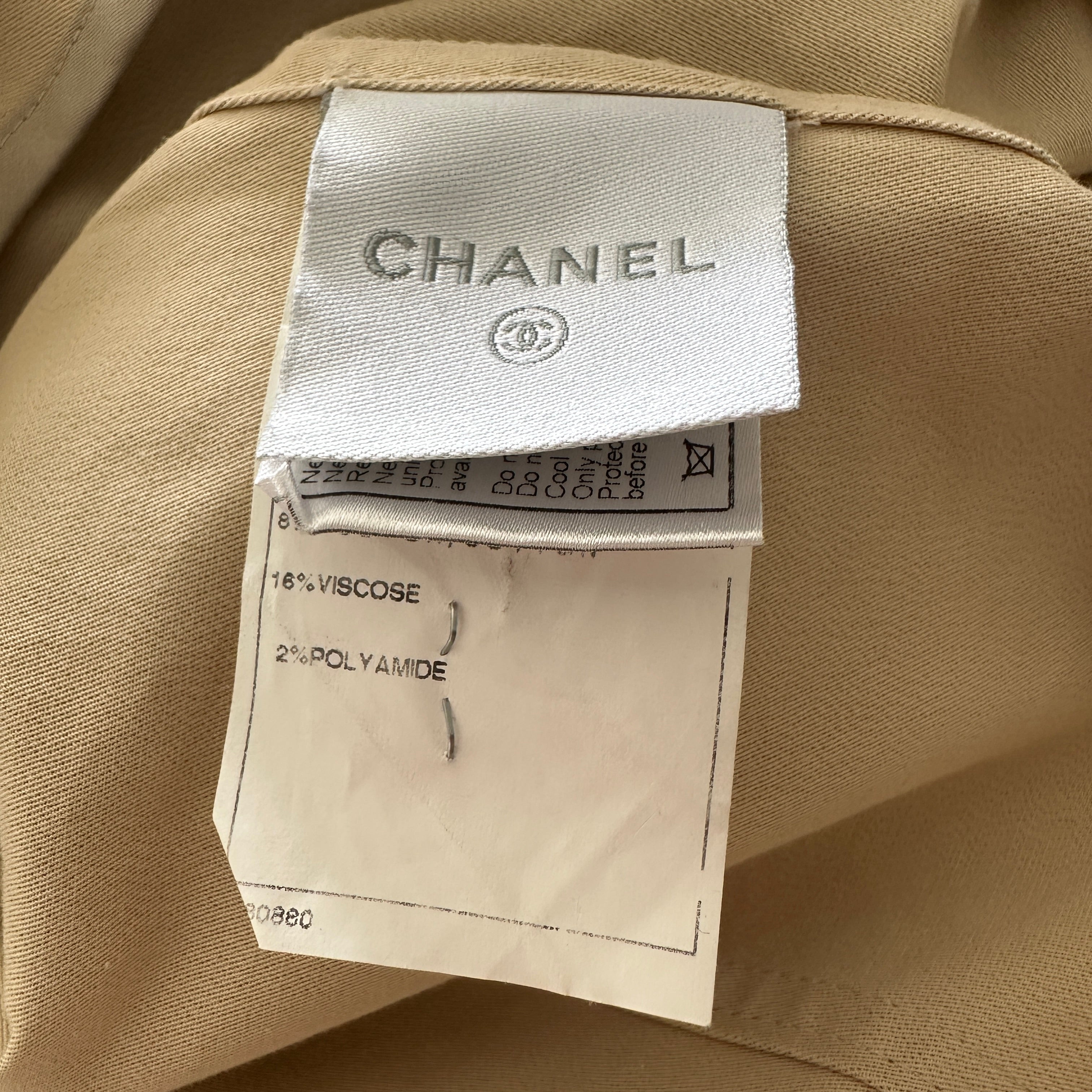 Chanel Beige CC Trench Jacket 08P RRP £1700 | Authentic Preloved