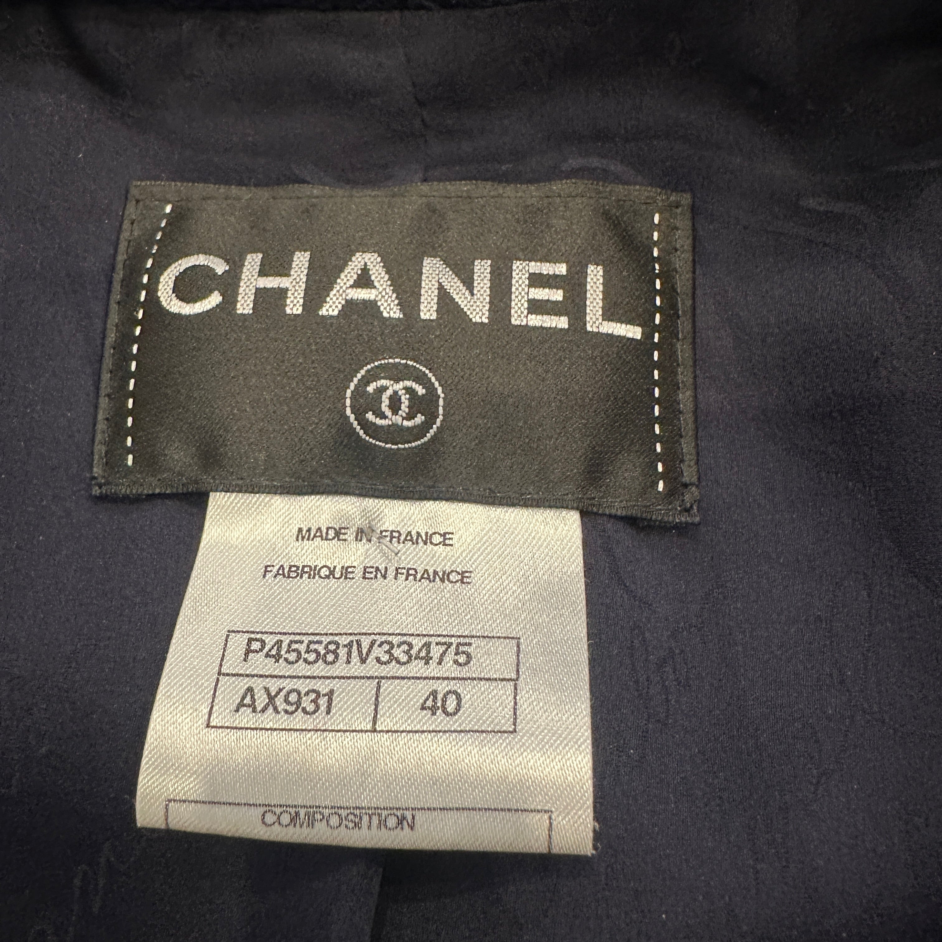 Chanel Navy Ribbed Long Line Jacket 2013 RTW Collection £5910 | Authentic Preloved