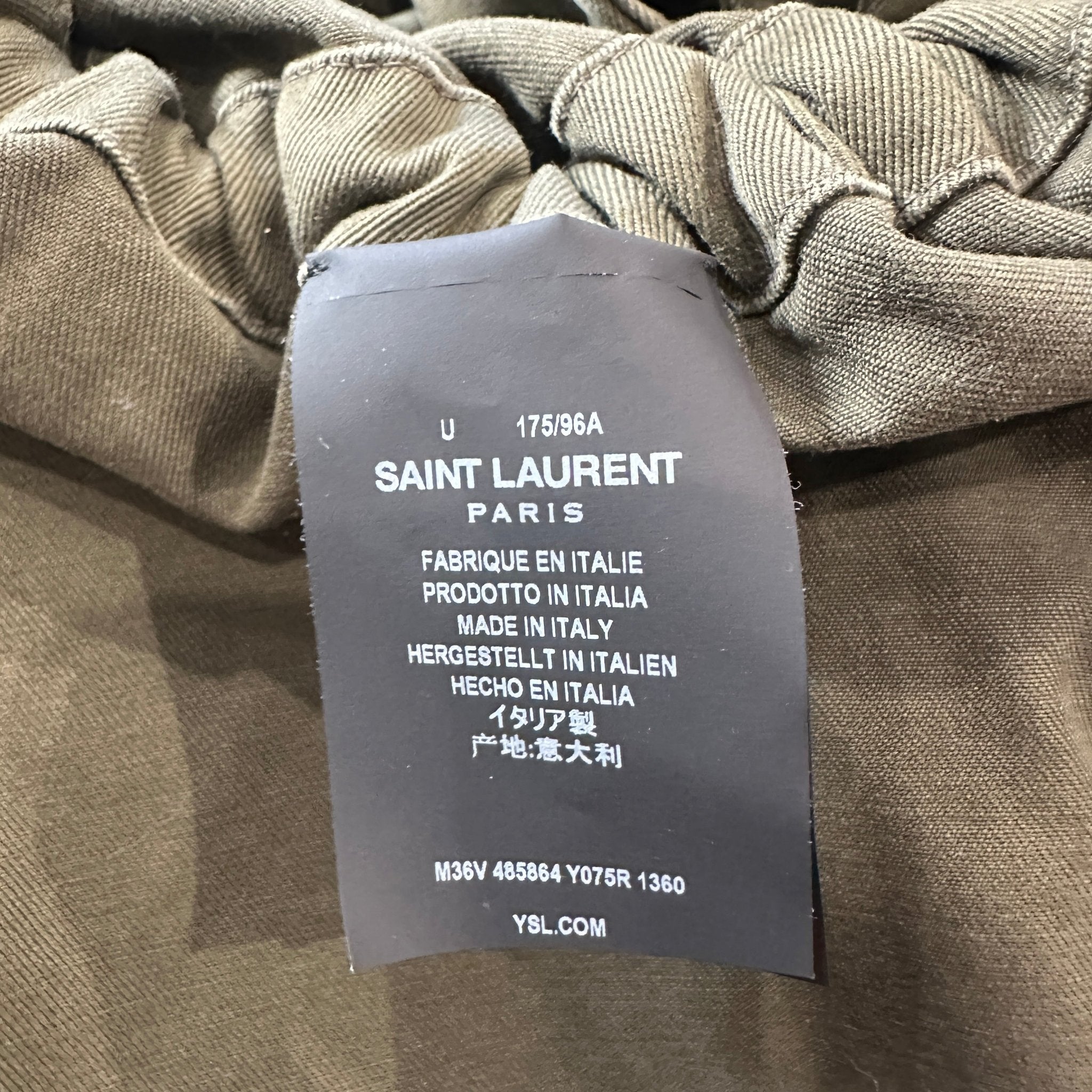 Saint Laurent Paris Khaki Green Cargo Cape RRP £1700 | Authentic Preloved - Reloved Again