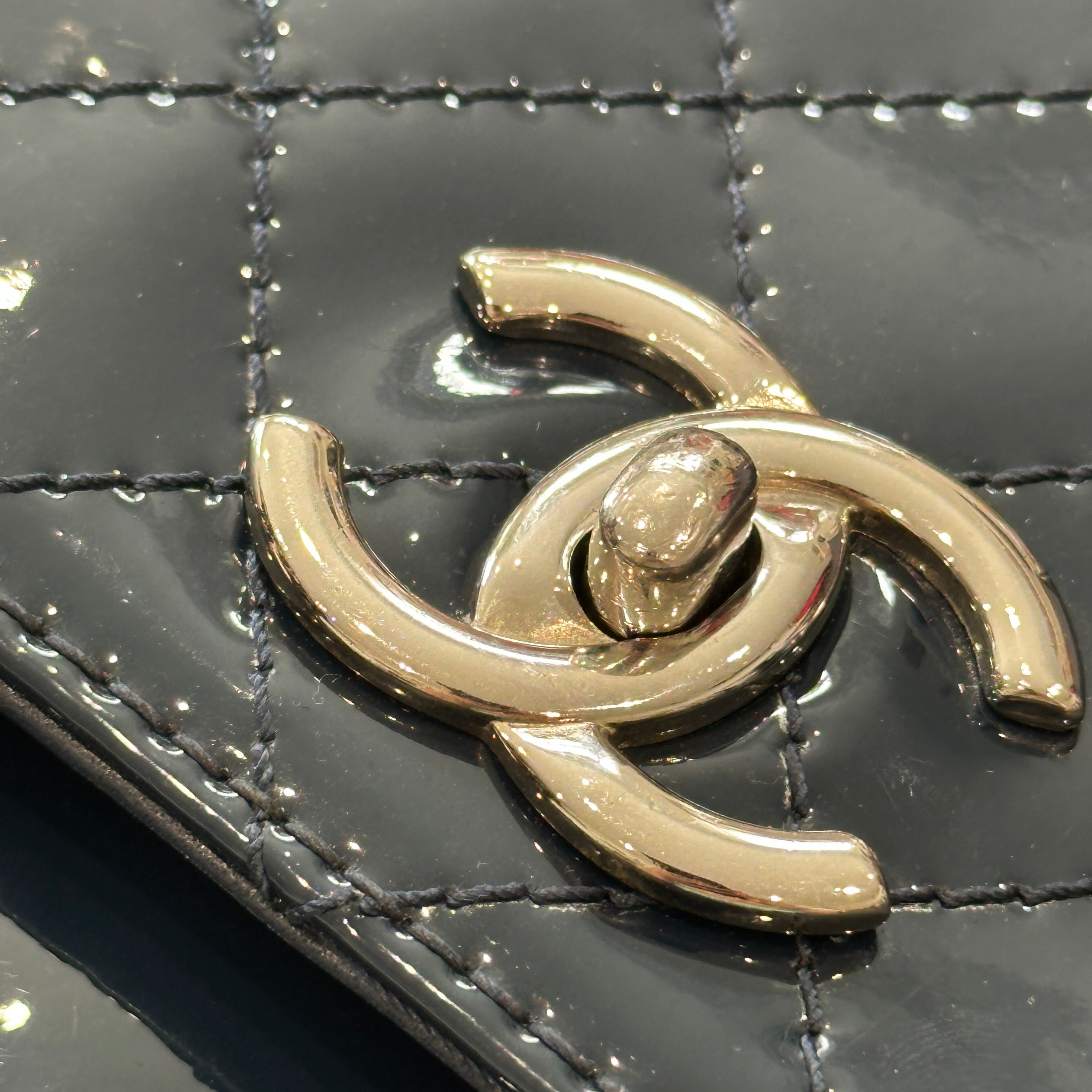 Quilted Vinyl In The Business Flap Bag in Navy RRP £8,200 | Authentic Preloved