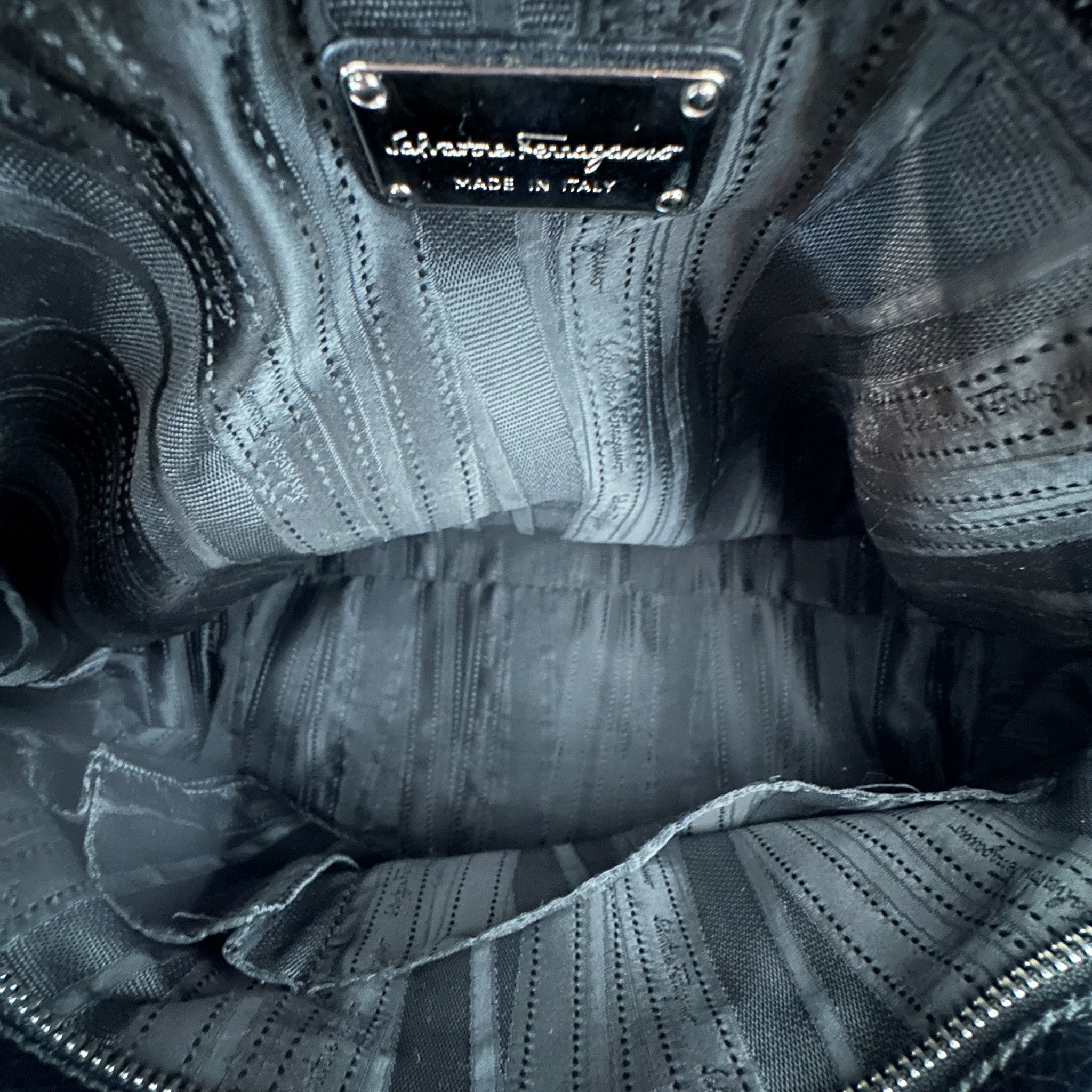 Salvatore Ferragamo Black Sofia Two - Way Bag with Crossbody Strap RRP £1400 | Authentic Preloved - Reloved Again