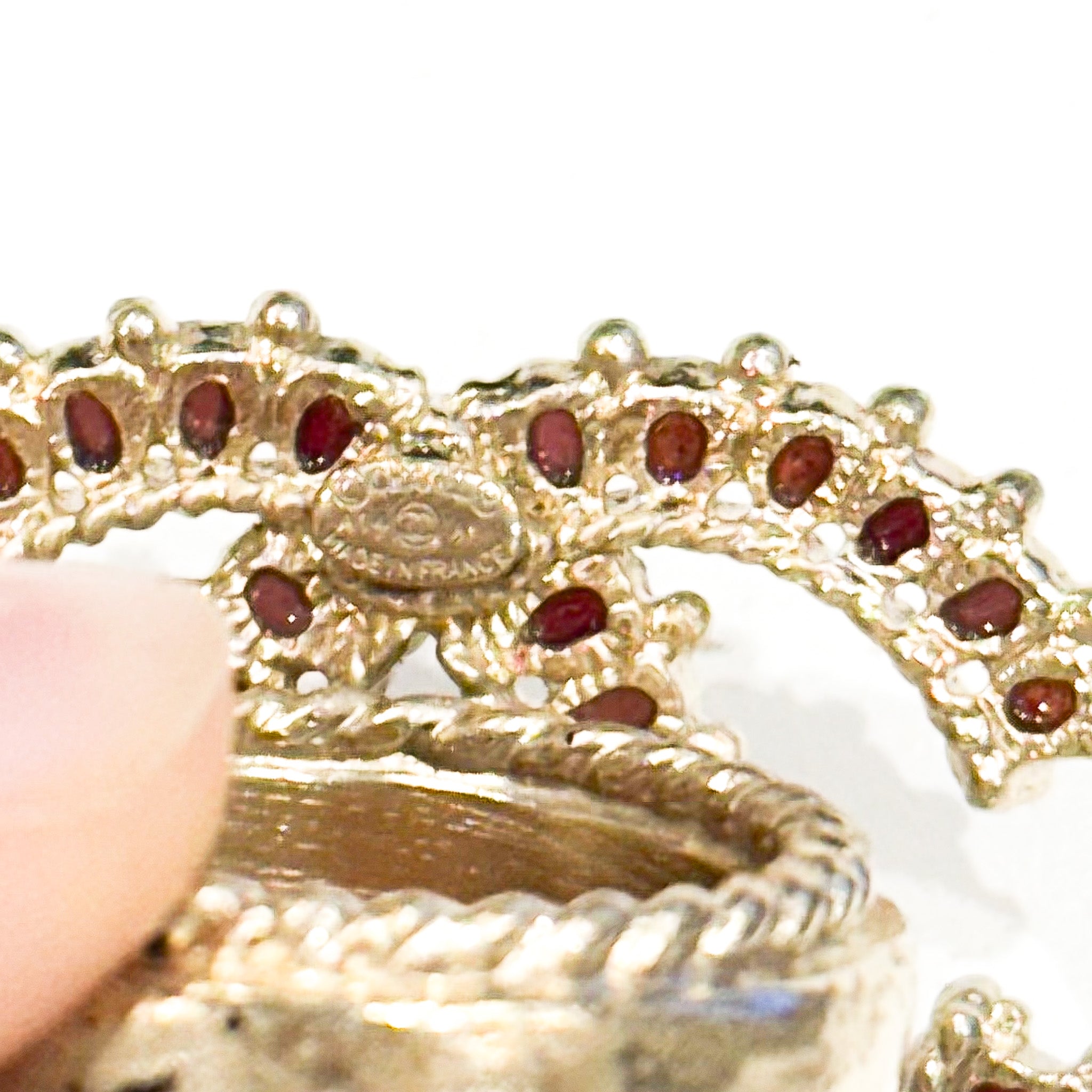 Chanel CC Red Rhinestone Cocktail Ring | Authentic Preloved - Reloved Again