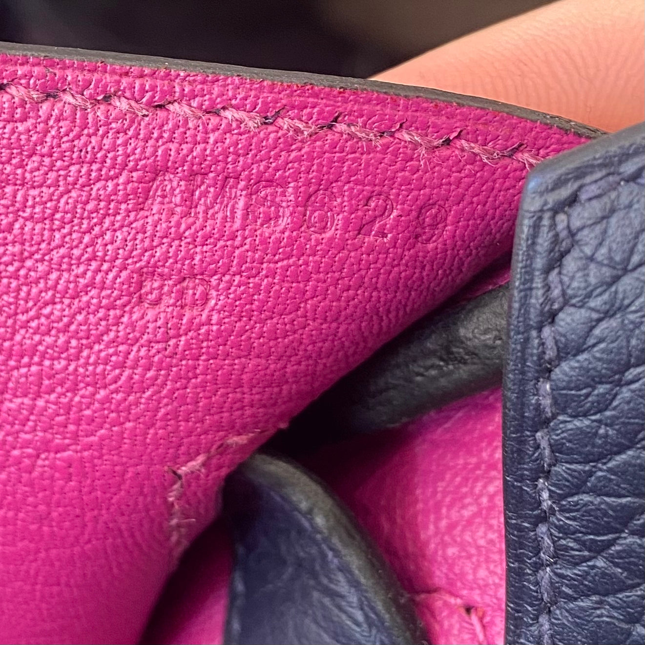 Hermès Bleu Birkin 35 Togo Leather Rose Pourpre Interior Palladium Hardware  | Authentic Preloved