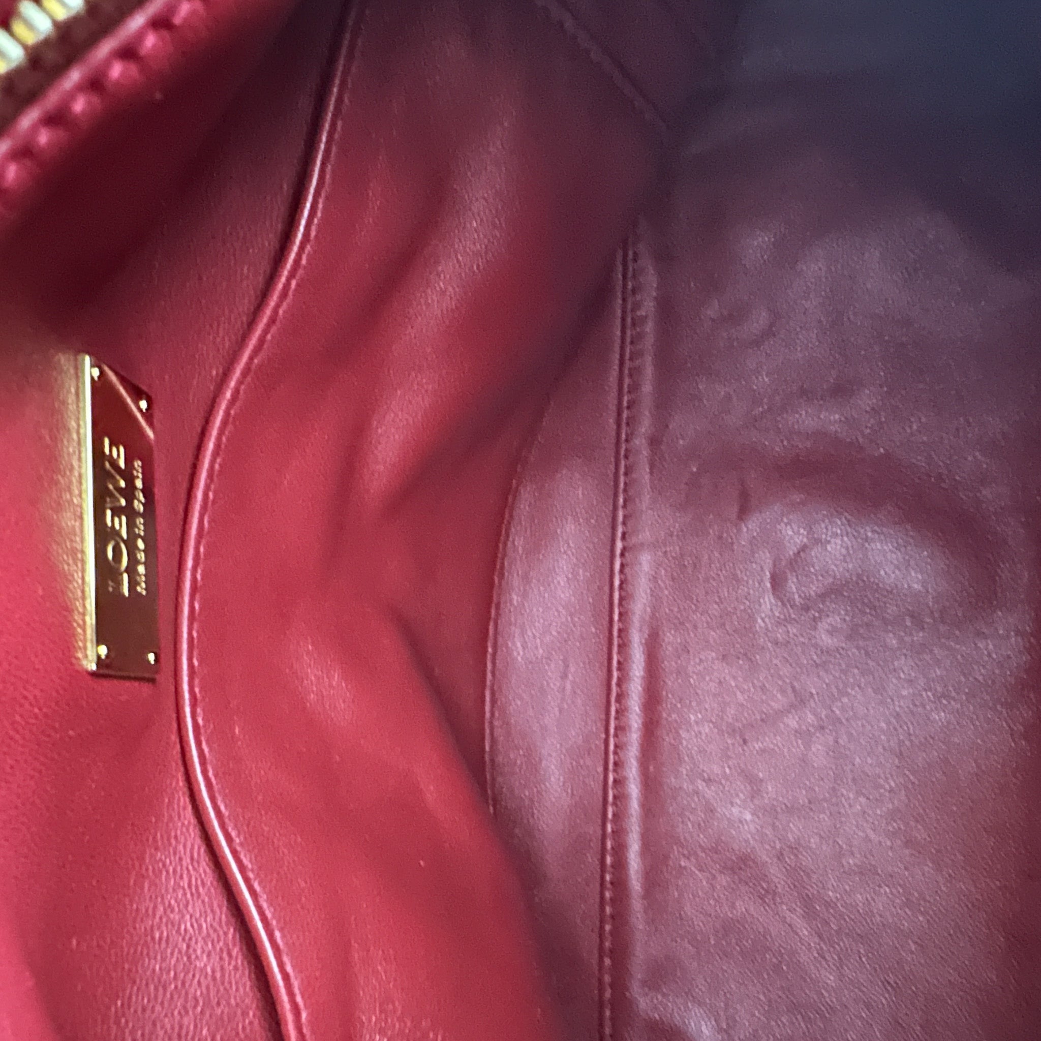 CURRENT SEASON Loewe Small Leather Featherlight Puzzle Top - Handle Bag in Burgundy RRP £3250 | Authentic Preloved - Reloved Again