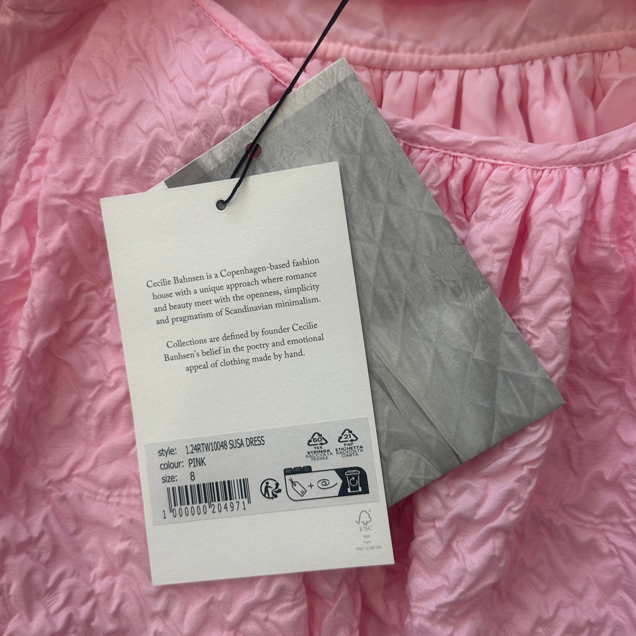 New Cecilie Bahnsen Pink Susa Dress (RRP £1200) | Authentic Preloved - Reloved Again