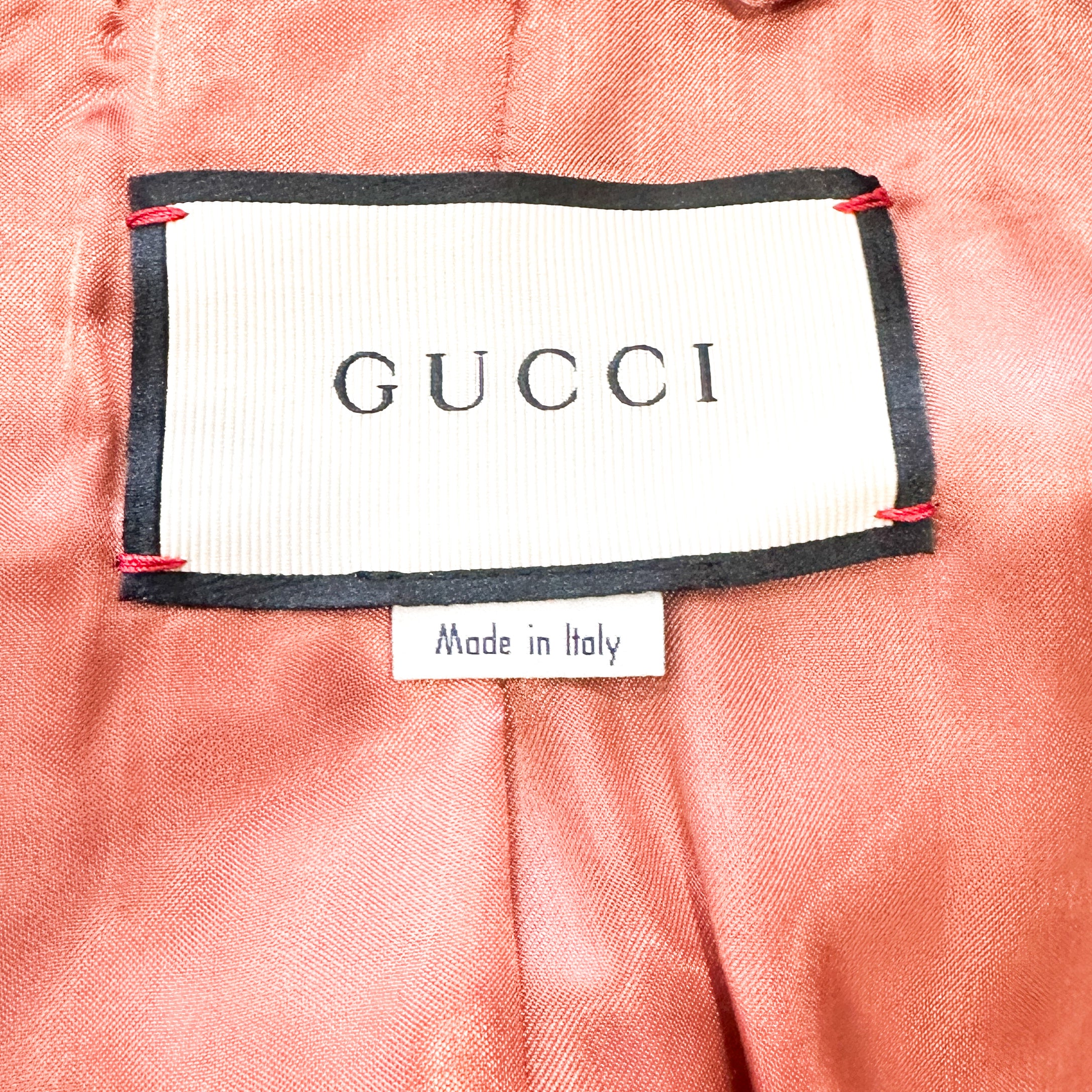 Gucci Black Ribbon Trim Nappa Leather Jacket RRP £3.5K | Authentic Preloved