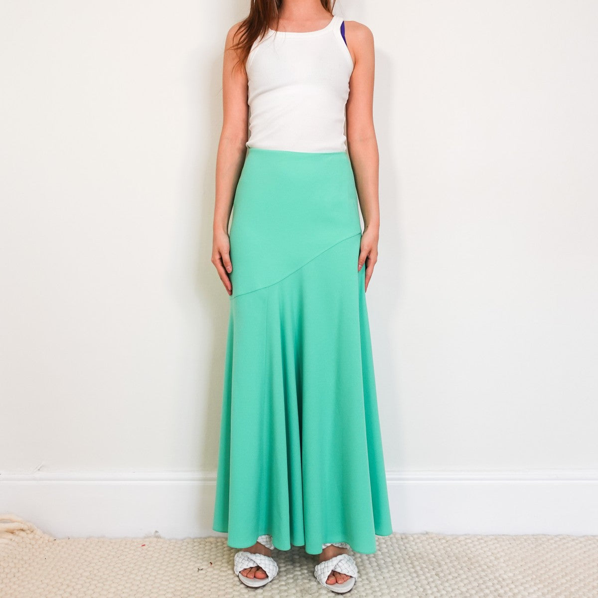 Crepe green skirt RRP £1k